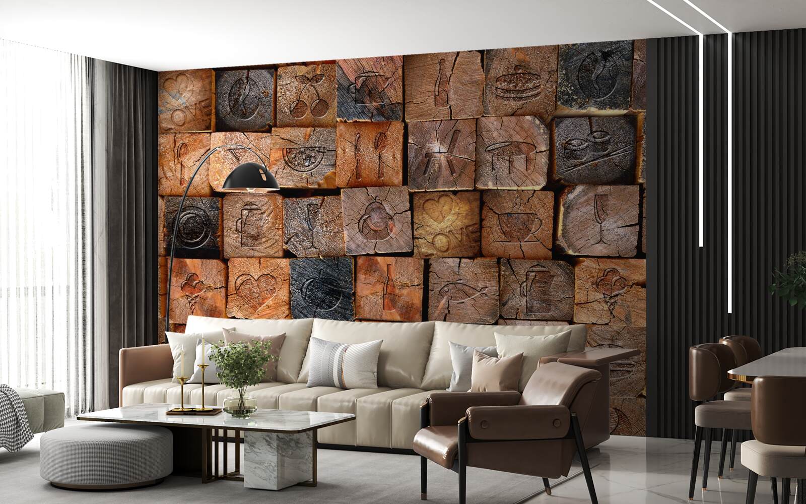 Fototapeta naturalna drewniana płyta chodnikowa