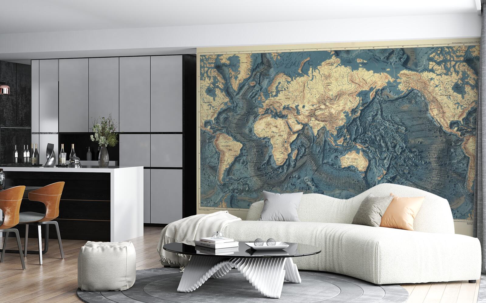 Fototapeta dno oceanu na płaskorzeźbie