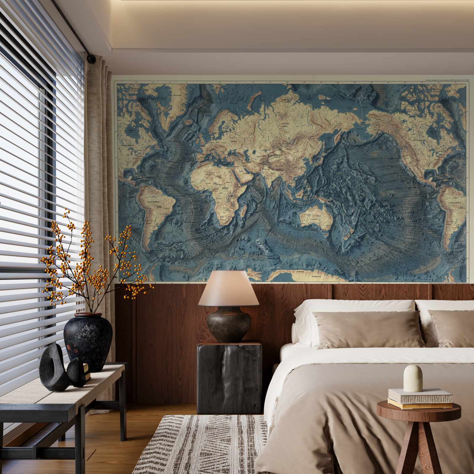 Fototapeta dno oceanu na płaskorzeźbie