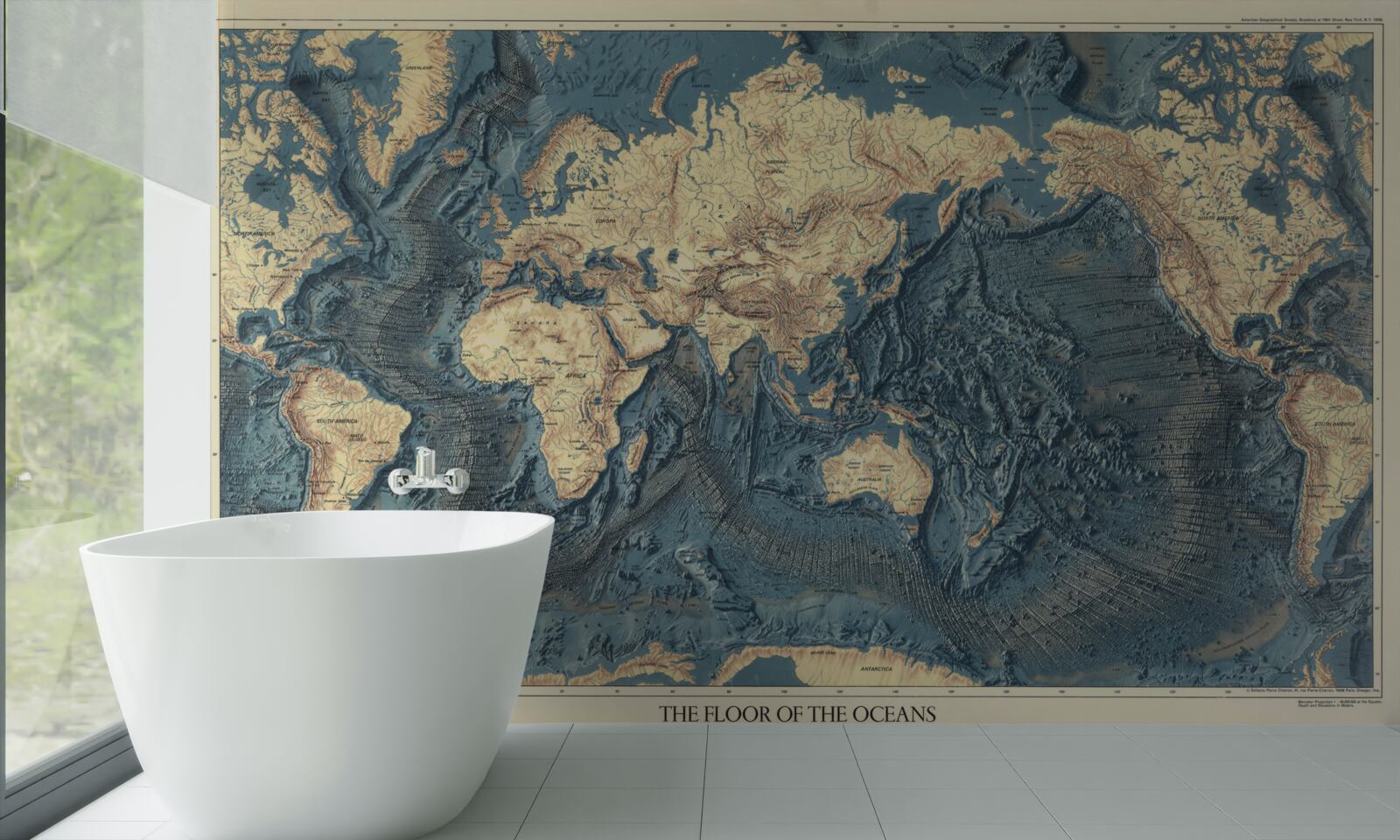 Fototapeta dno oceanu na płaskorzeźbie