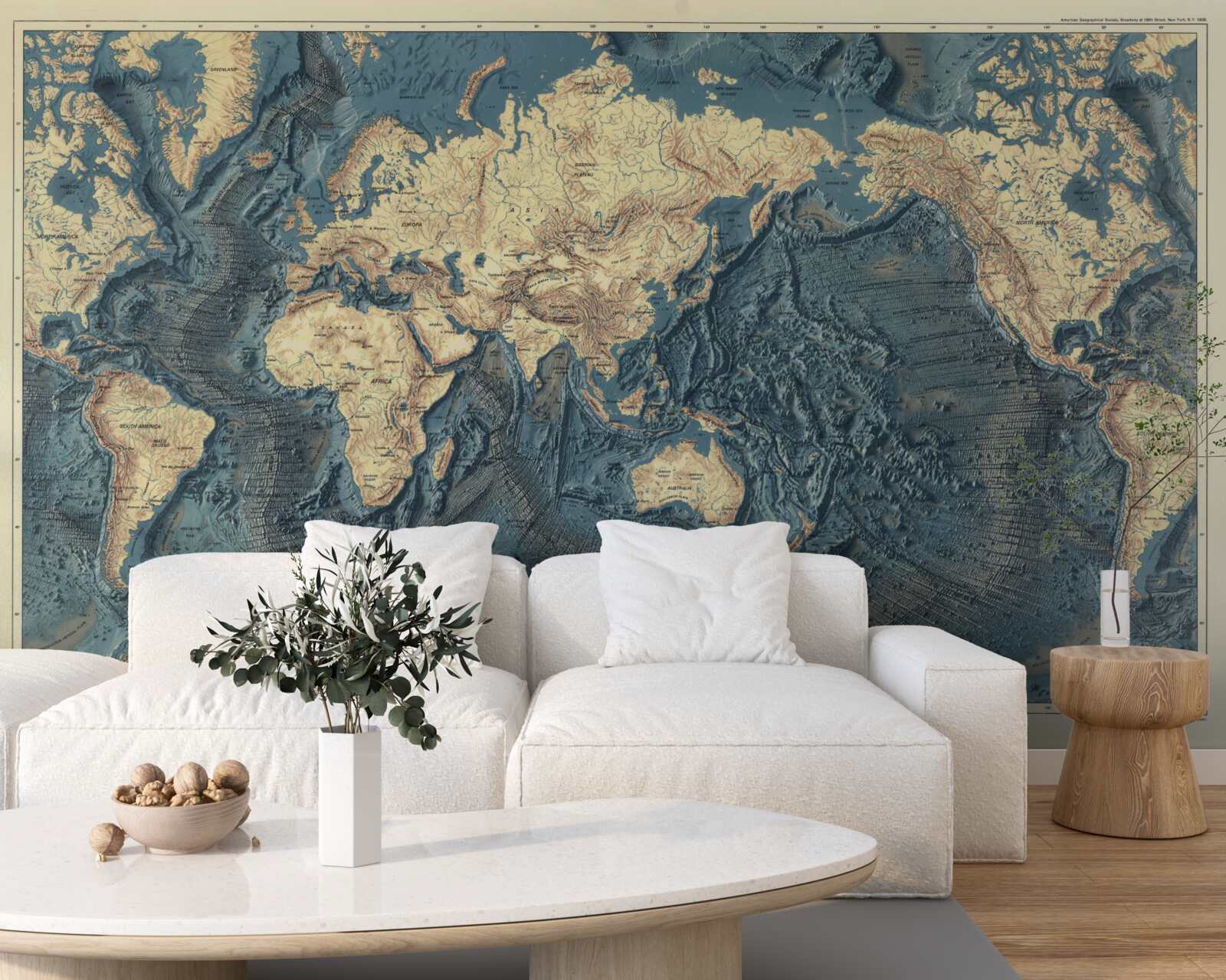 Fototapeta dno oceanu na płaskorzeźbie