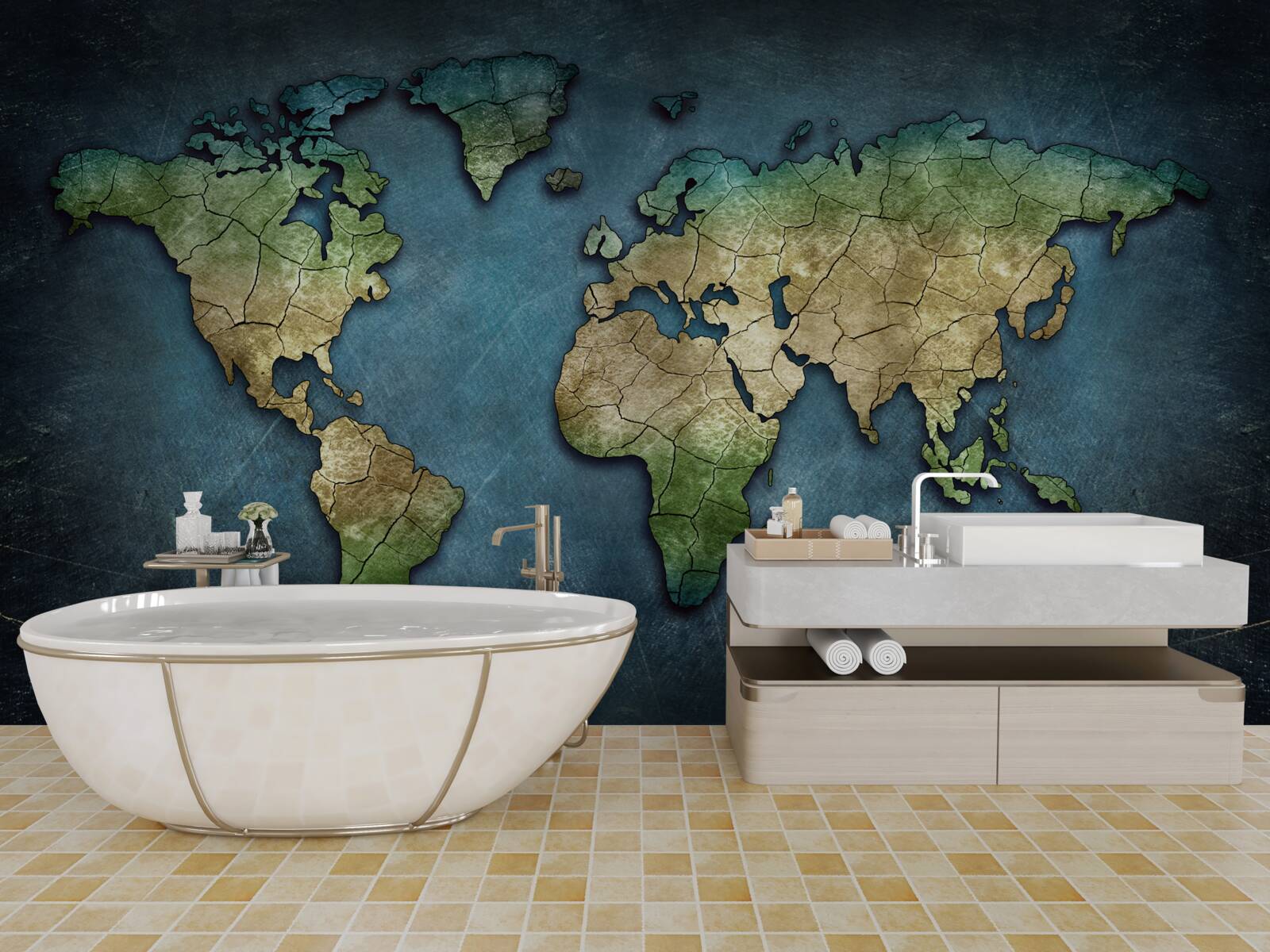 Fototapeta mapa świata na ścianę