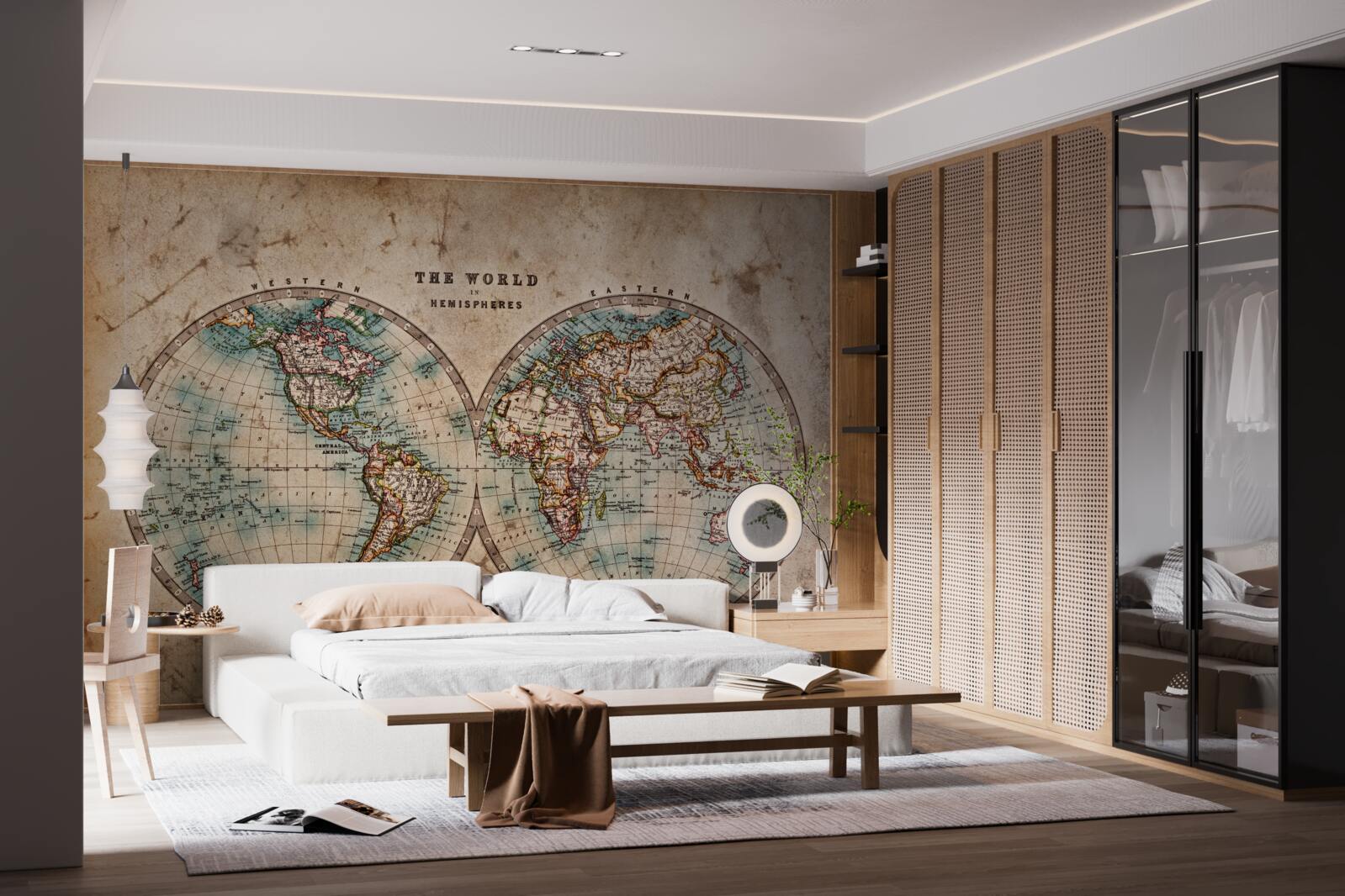 Fototapeta dwupółkulowy starożytny atlas geograficzny