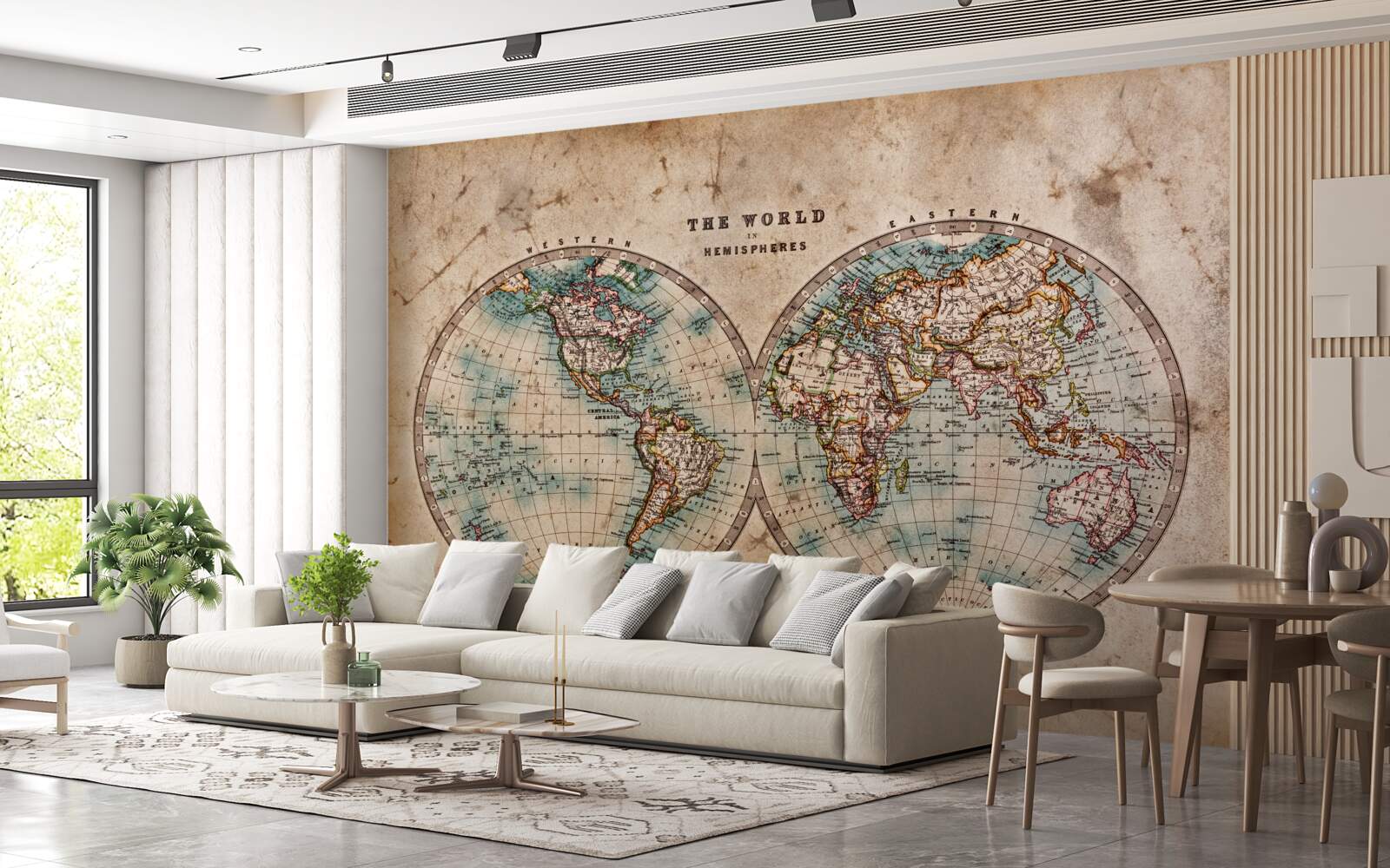 Fototapeta dwupółkulowy starożytny atlas geograficzny