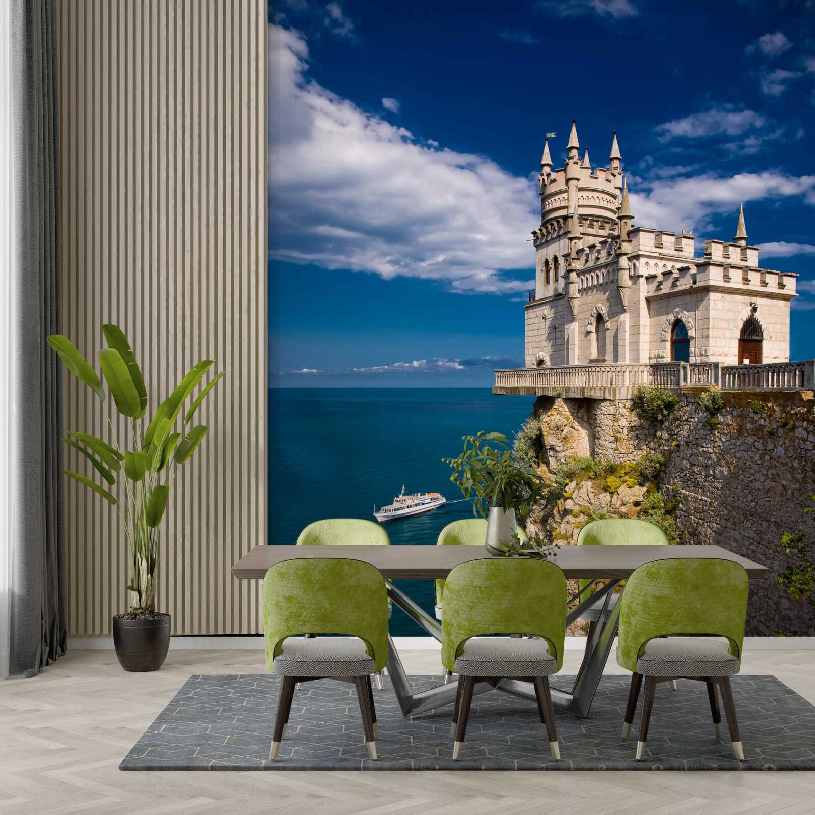 Fototapeta twierdza na skraju klifu morskiego