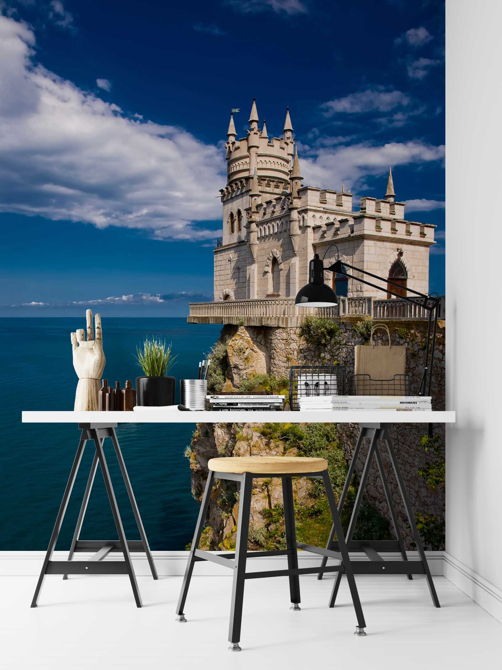 Fototapeta twierdza na skraju klifu morskiego