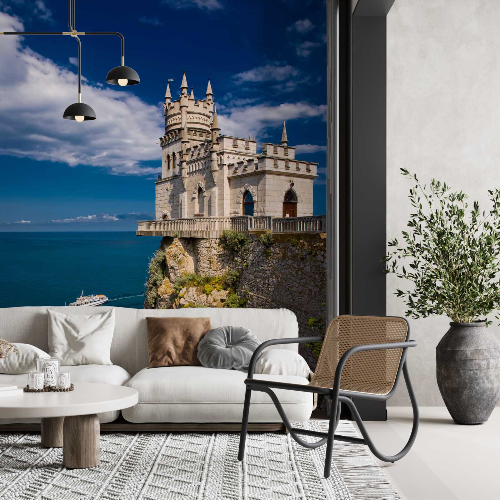 Fototapeta twierdza na skraju klifu morskiego