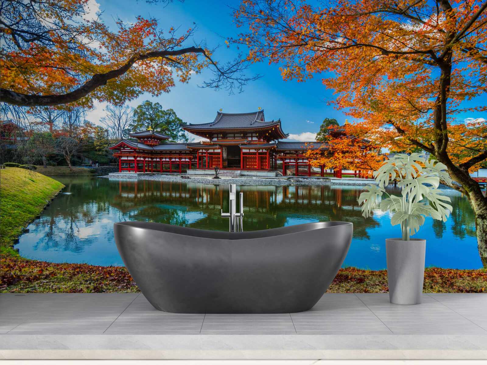 Fototapeta odbicie jesieni w japońskim parku