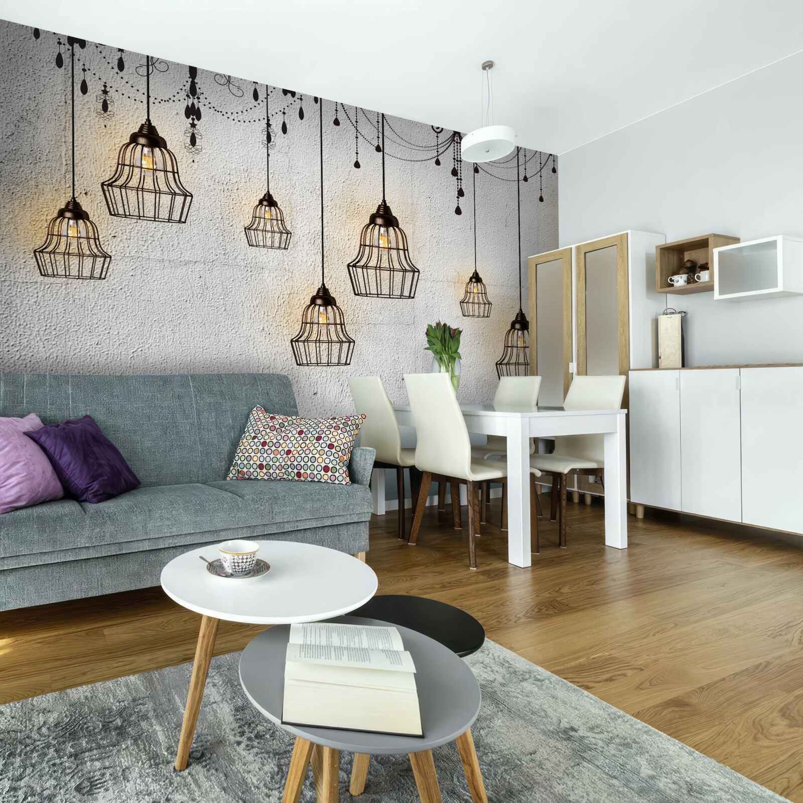 Fototapeta antyczne lampy na szarym tle