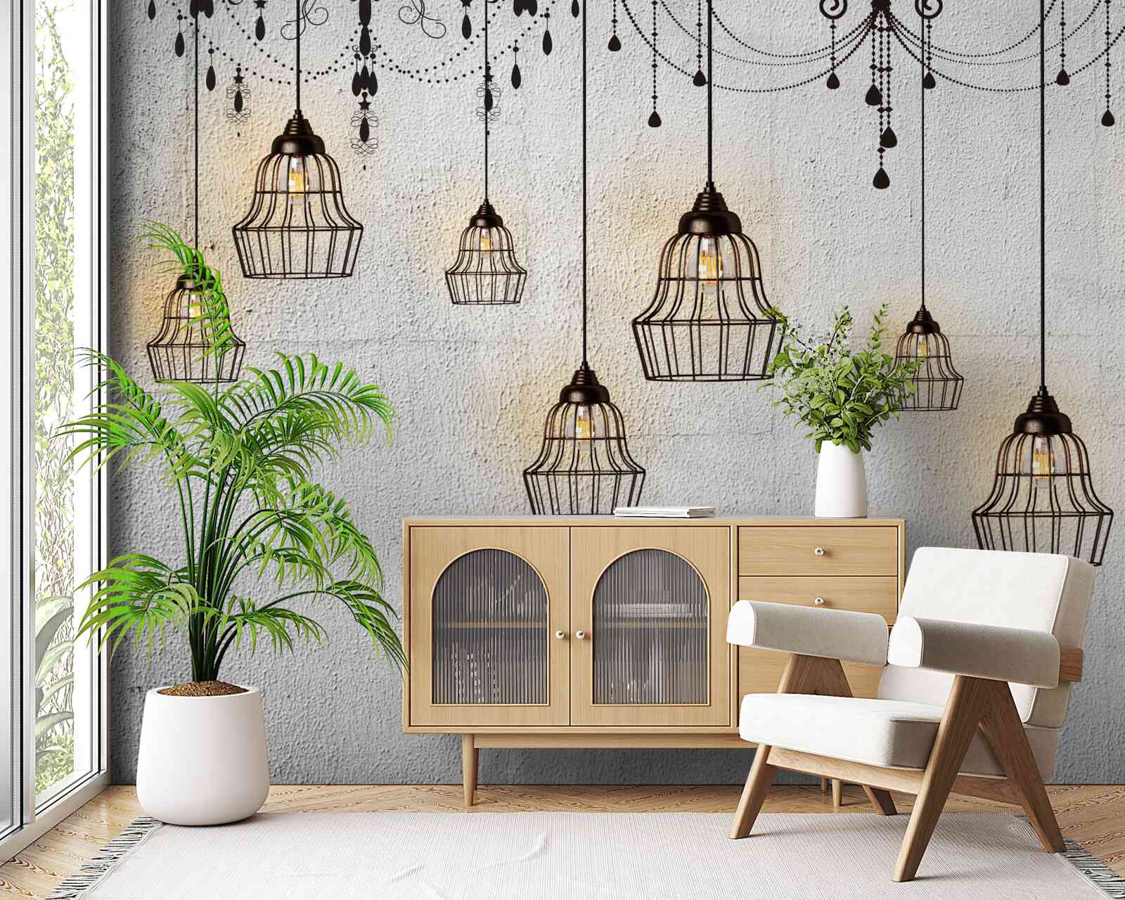 Fototapeta antyczne lampy na szarym tle