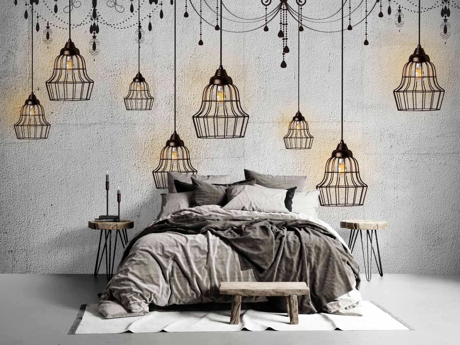 Fototapeta antyczne lampy na szarym tle