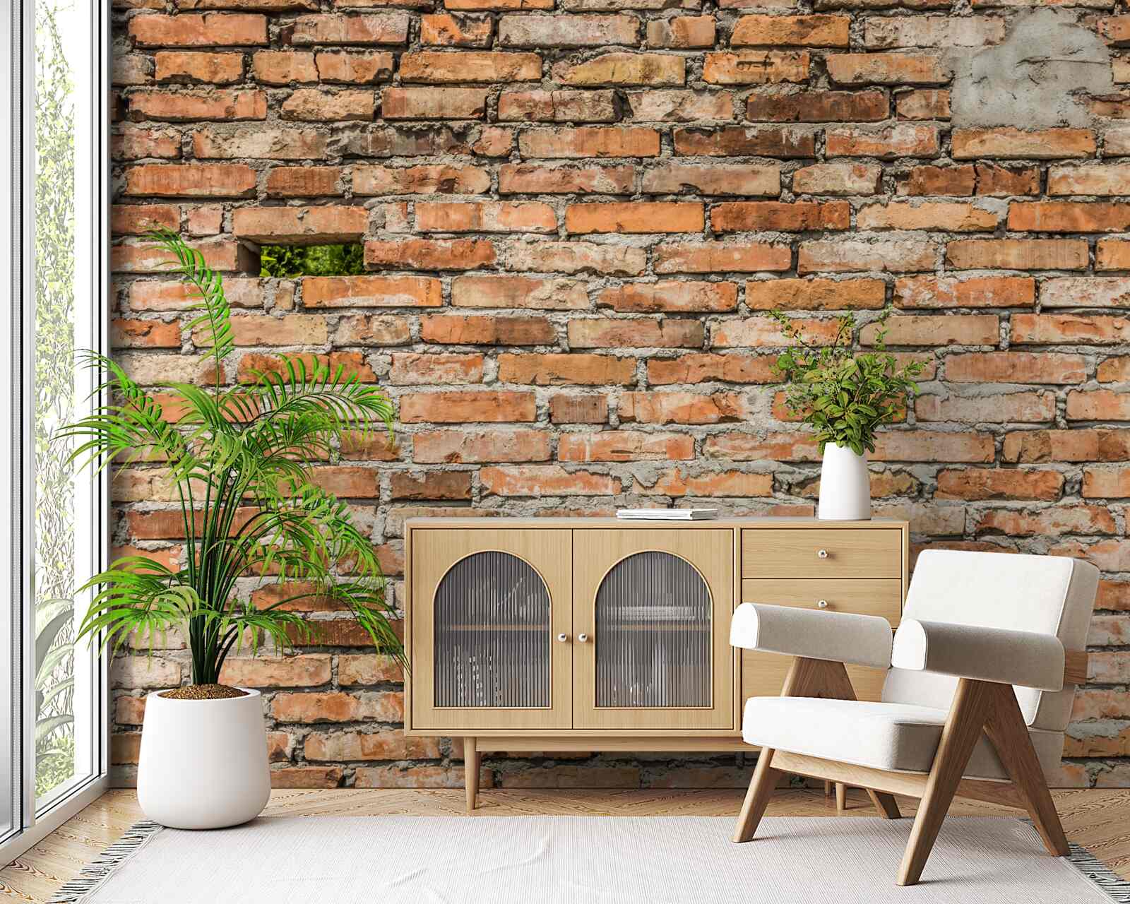 Fototapeta Ściana, z której spadają cegły, które straciły świeżość