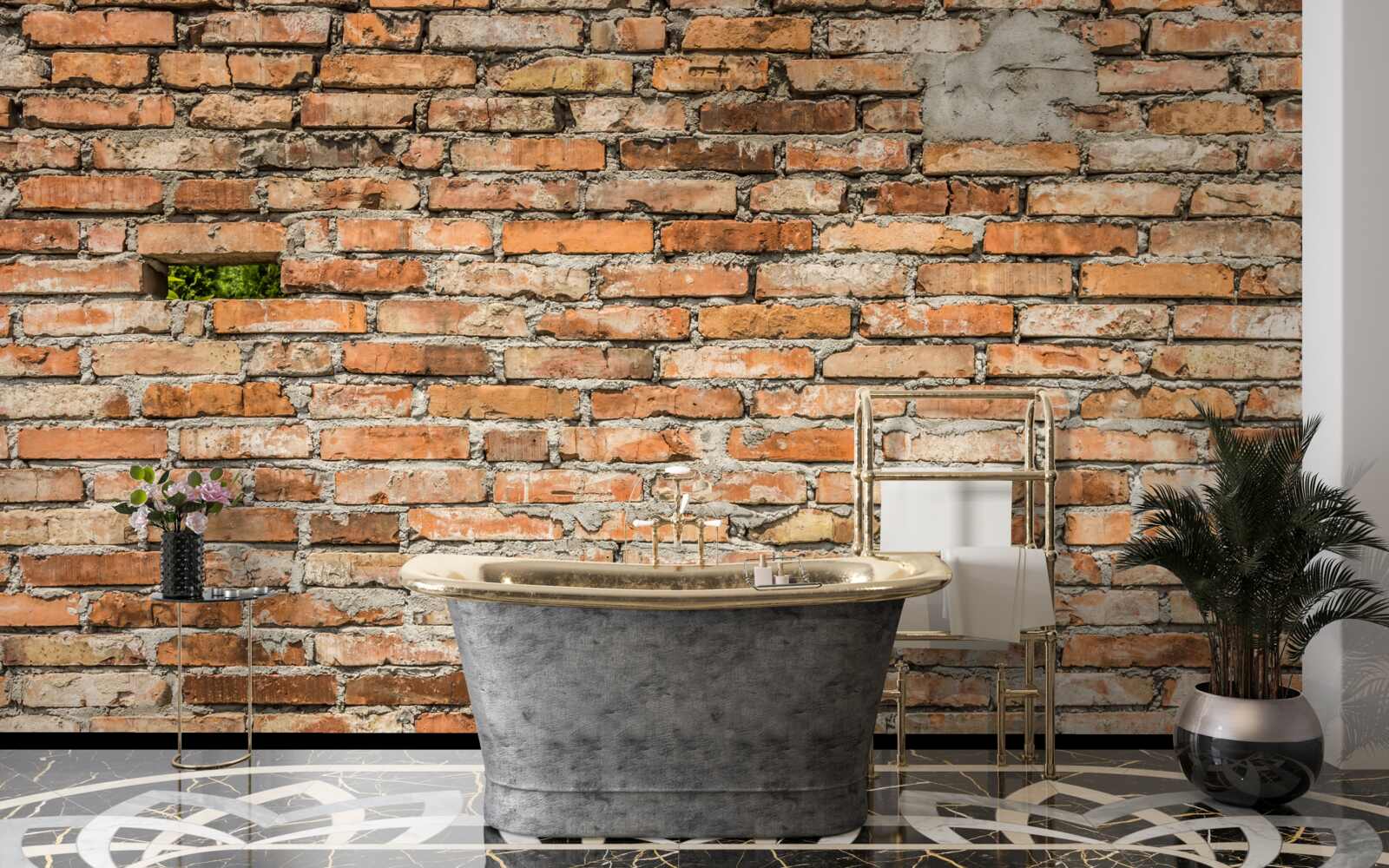 Fototapeta Ściana, z której spadają cegły, które straciły świeżość