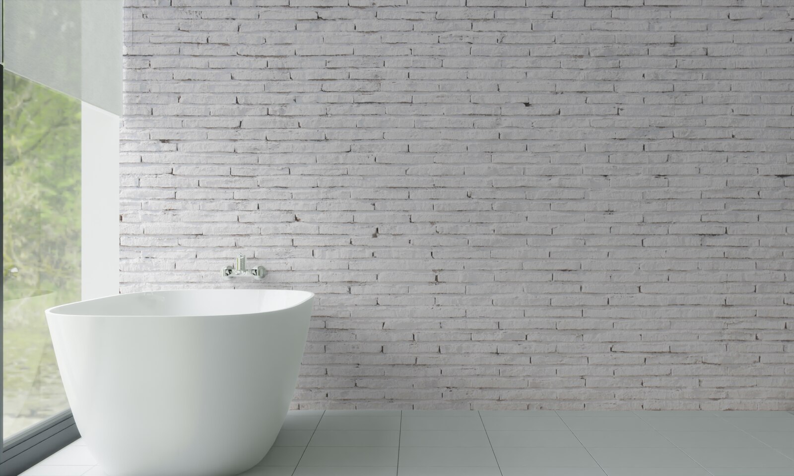 Fototapeta Ściana jest ceglana, o doskonałej bieli