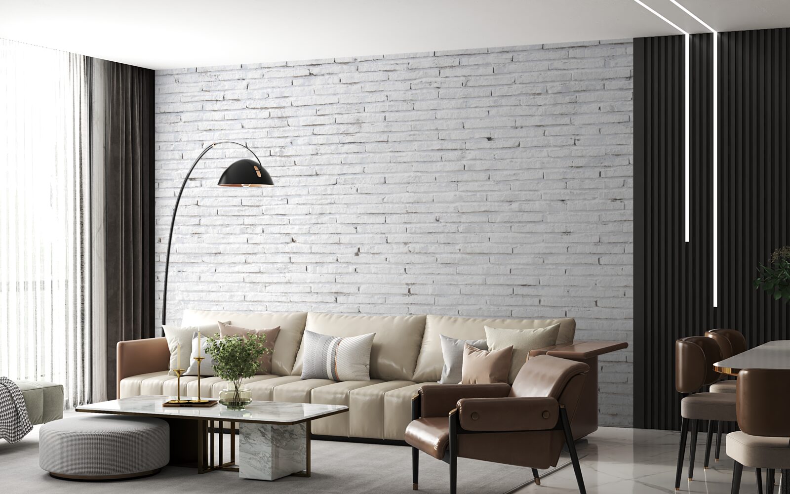 Fototapeta Ściana jest ceglana, o doskonałej bieli