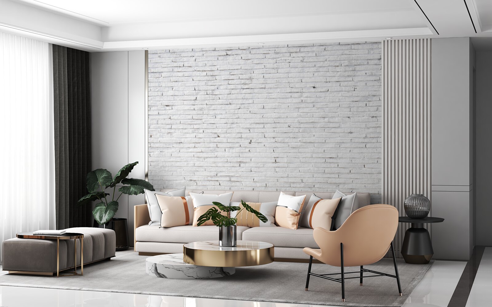 Fototapeta Ściana jest ceglana, o doskonałej bieli