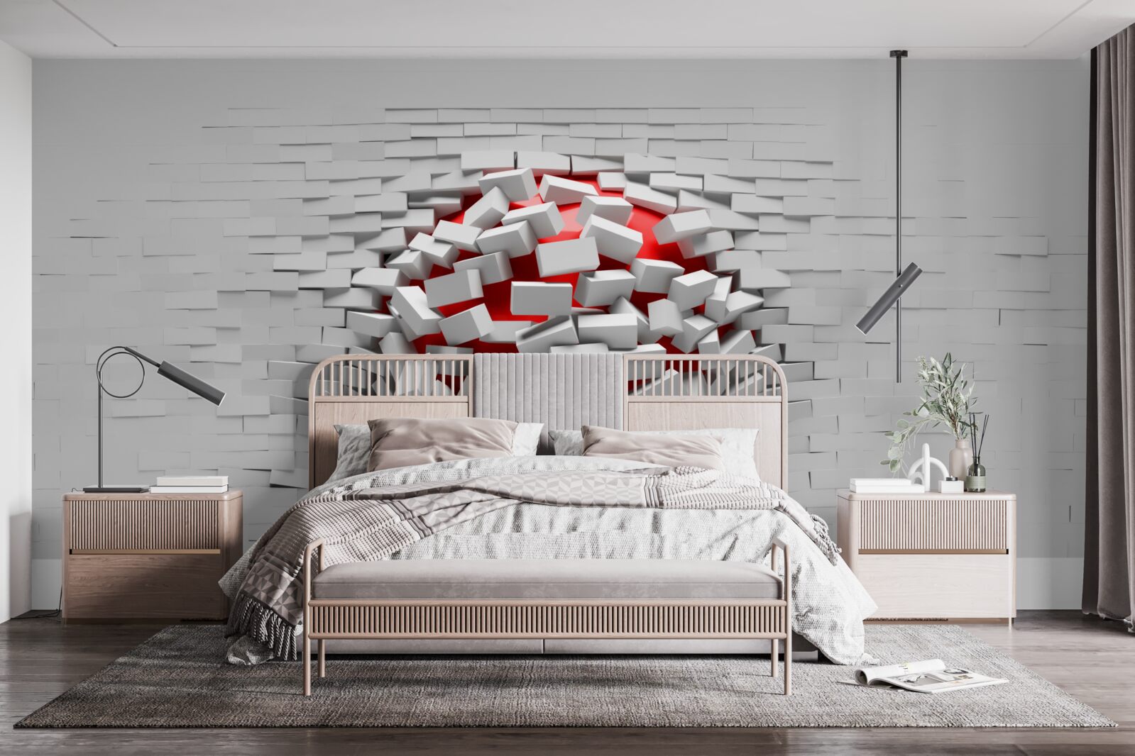 Fototapeta Ściana, która spada z cegieł