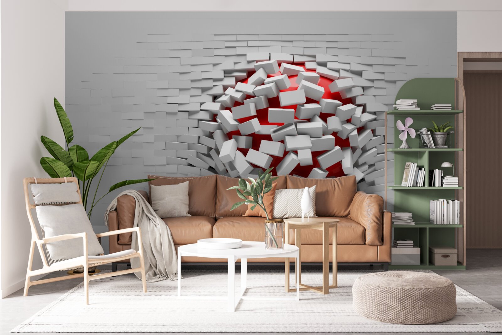 Fototapeta Ściana, która spada z cegieł