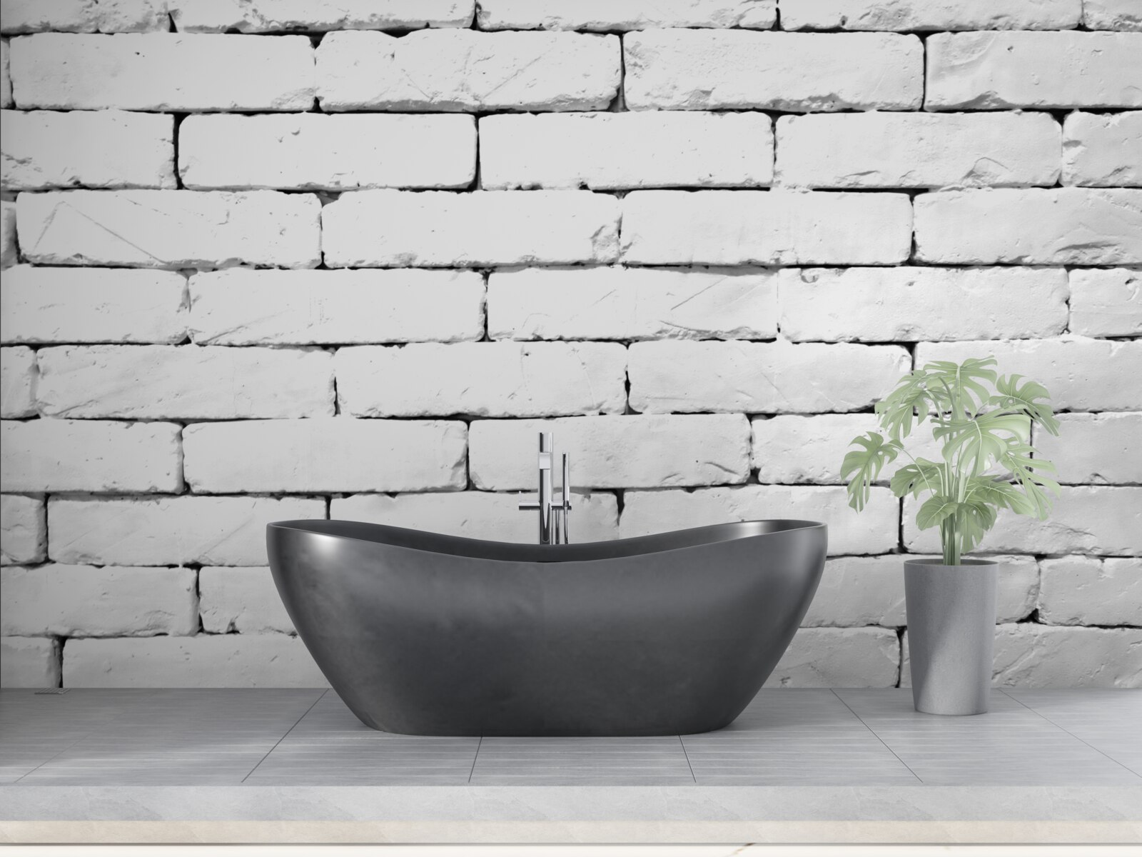 Fototapeta Ściana z cegły, starannie wykonana w kolorze białym