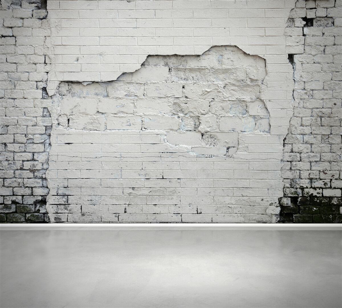 Fototapeta antyczny śnieżnobiały mur z cegły