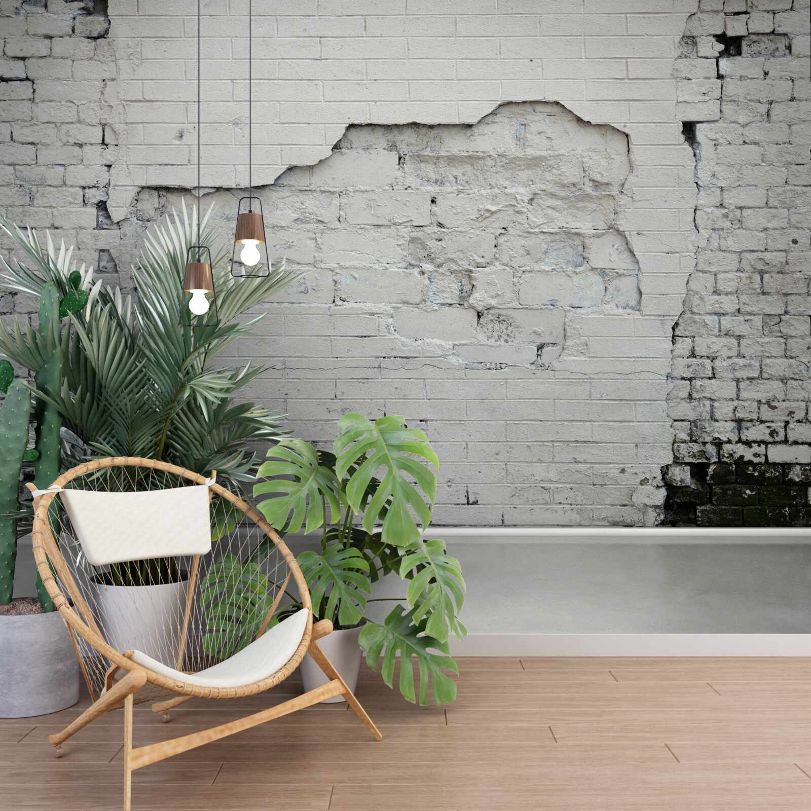 Fototapeta antyczny śnieżnobiały mur z cegły