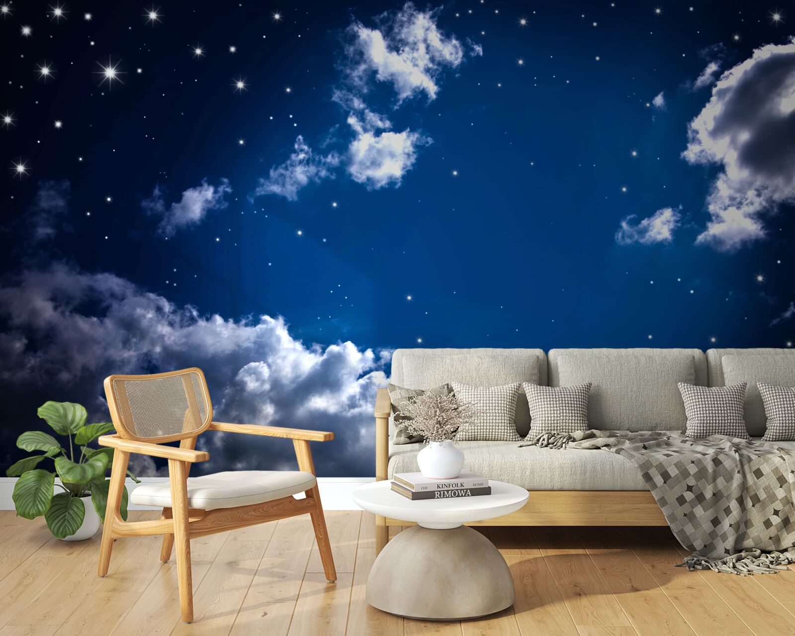 Fototapeta nocne niebo jaśnieje blaskiem chmur i gwiazd