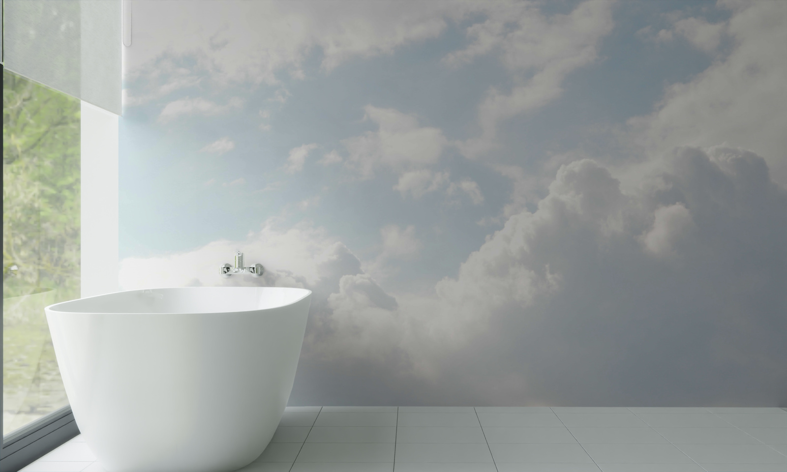 Fototapeta gęste mleczne chmury