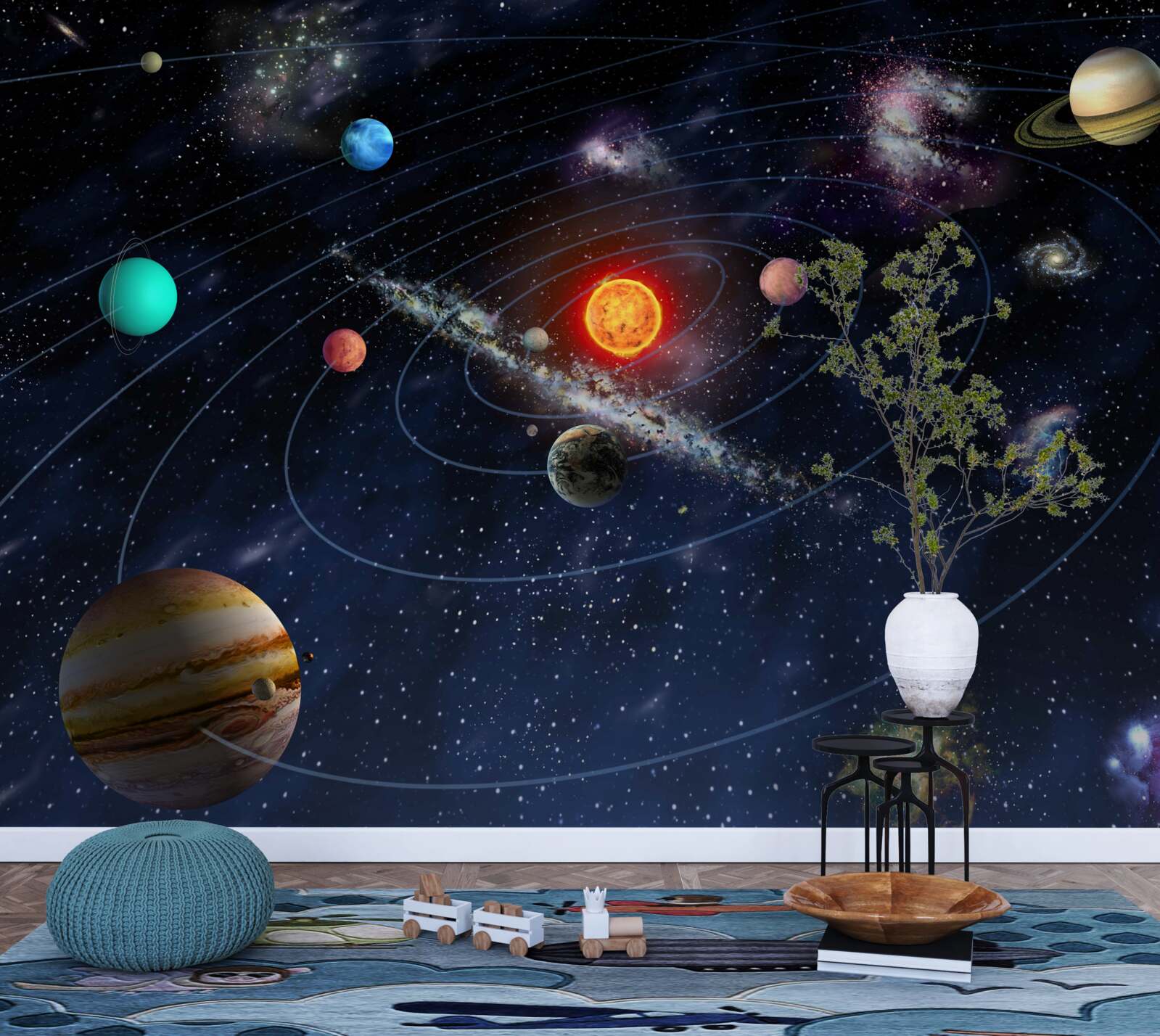 Fototapeta schemat planetarny w przestrzeni kosmicznej