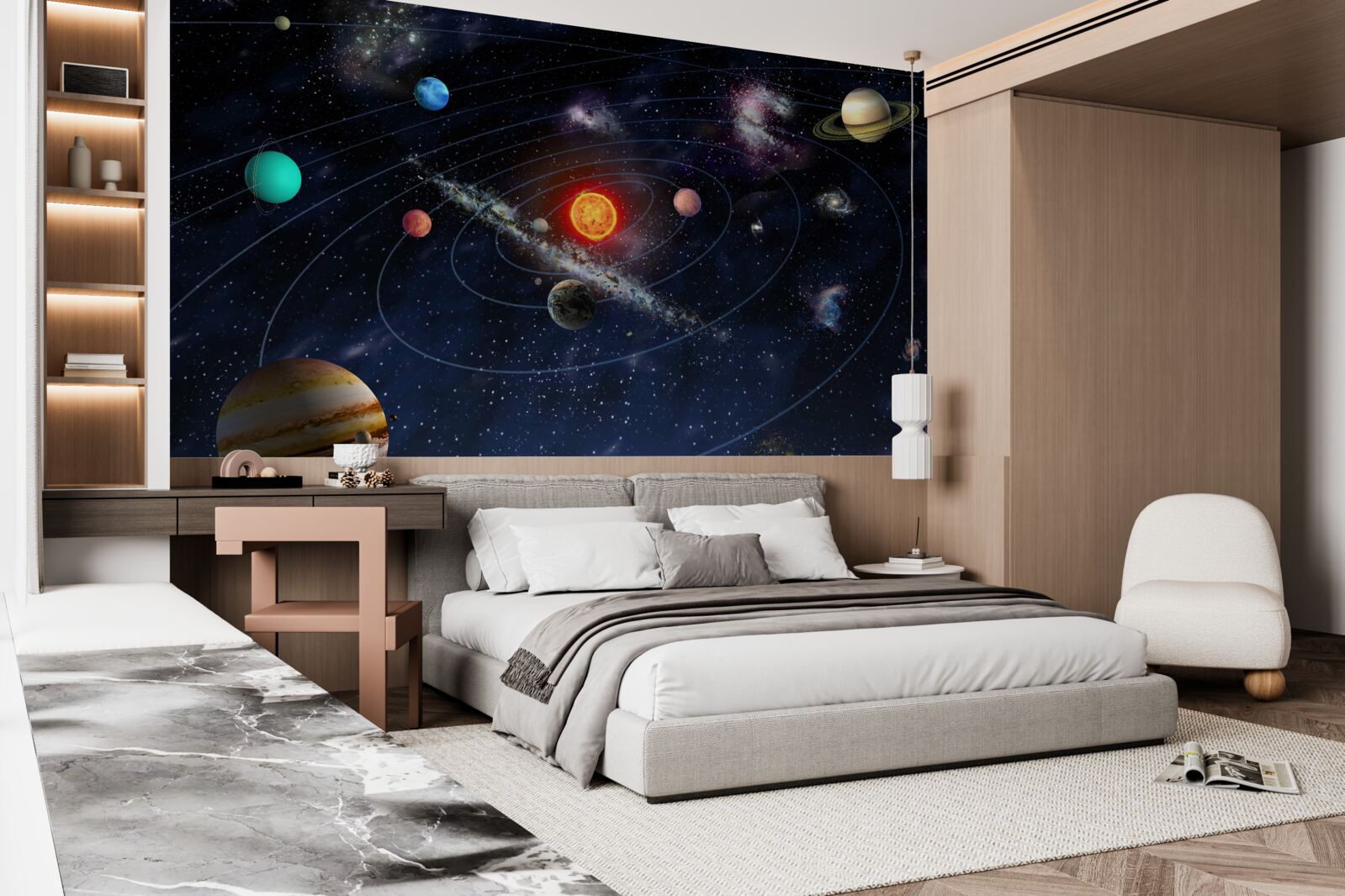 Fototapeta schemat planetarny w przestrzeni kosmicznej