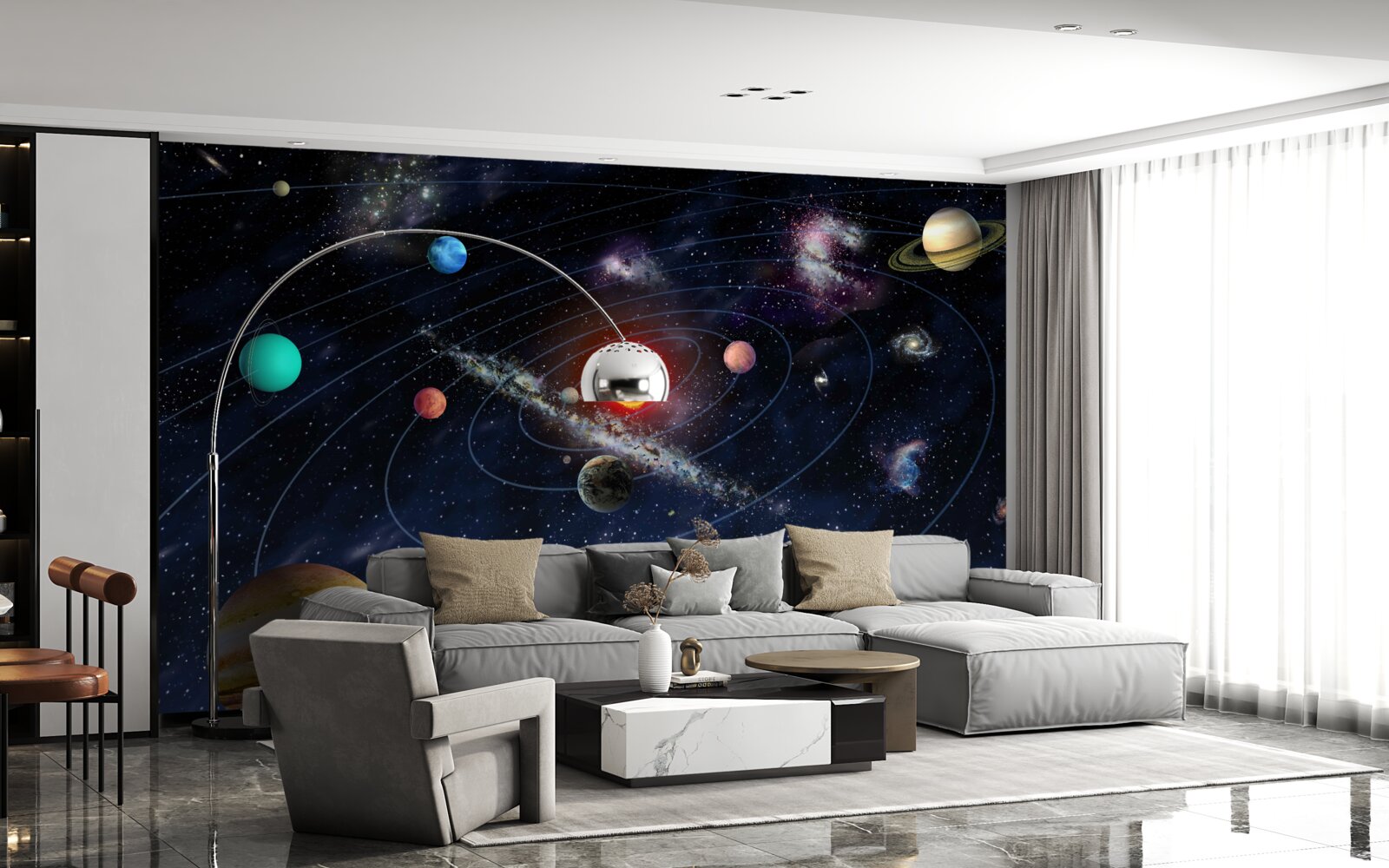 Fototapeta schemat planetarny w przestrzeni kosmicznej