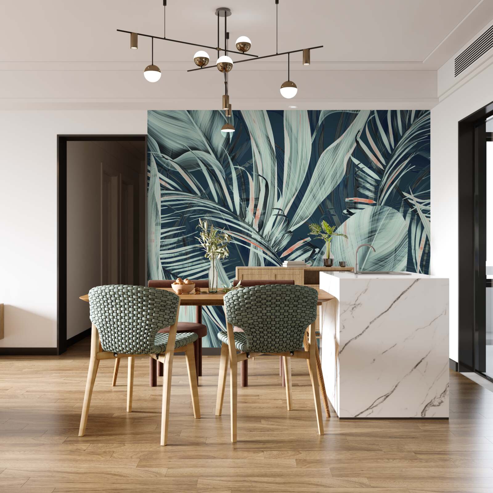 Fototapeta wieczorne białe płatki paproci