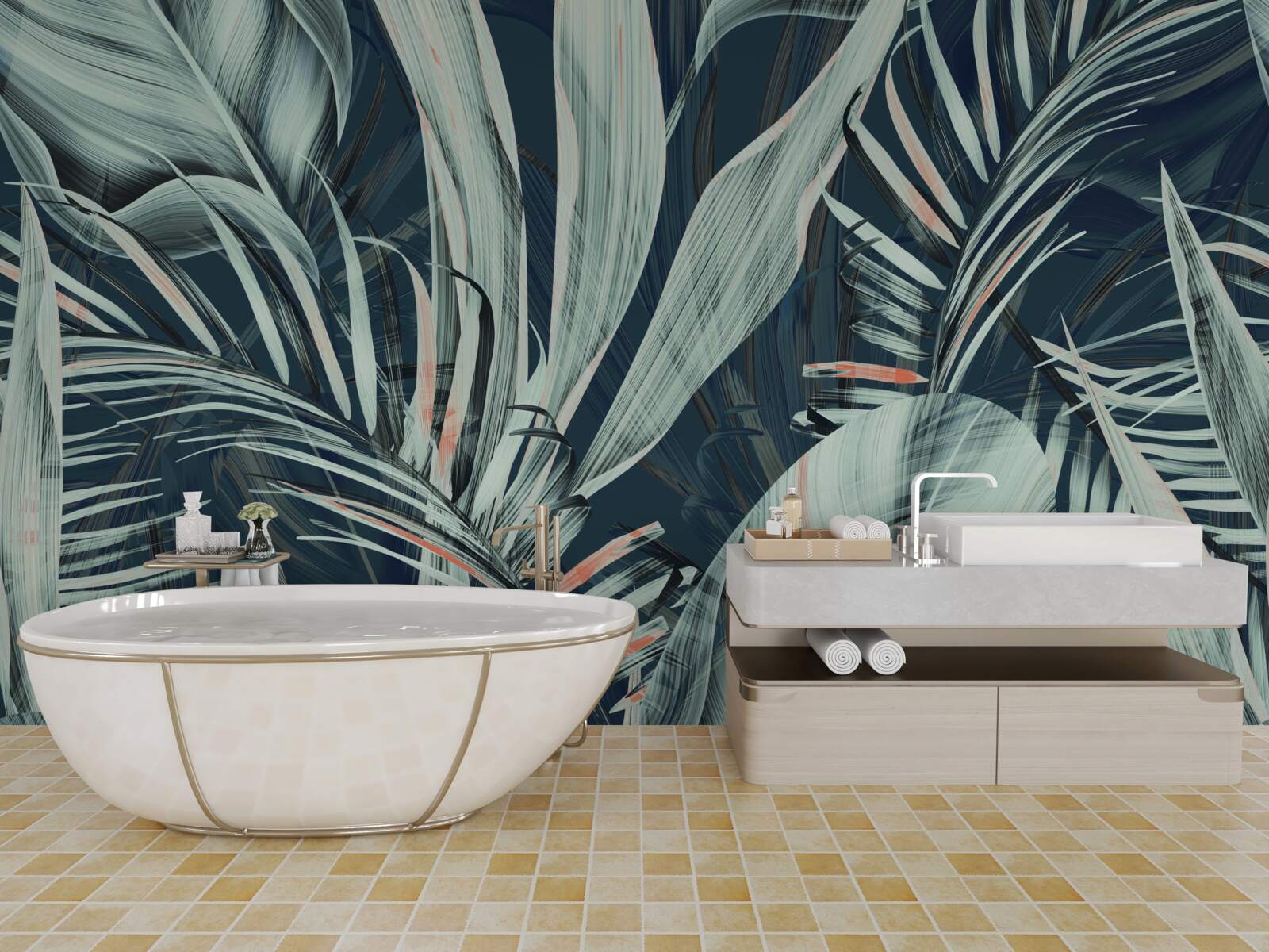 Fototapeta wieczorne białe płatki paproci