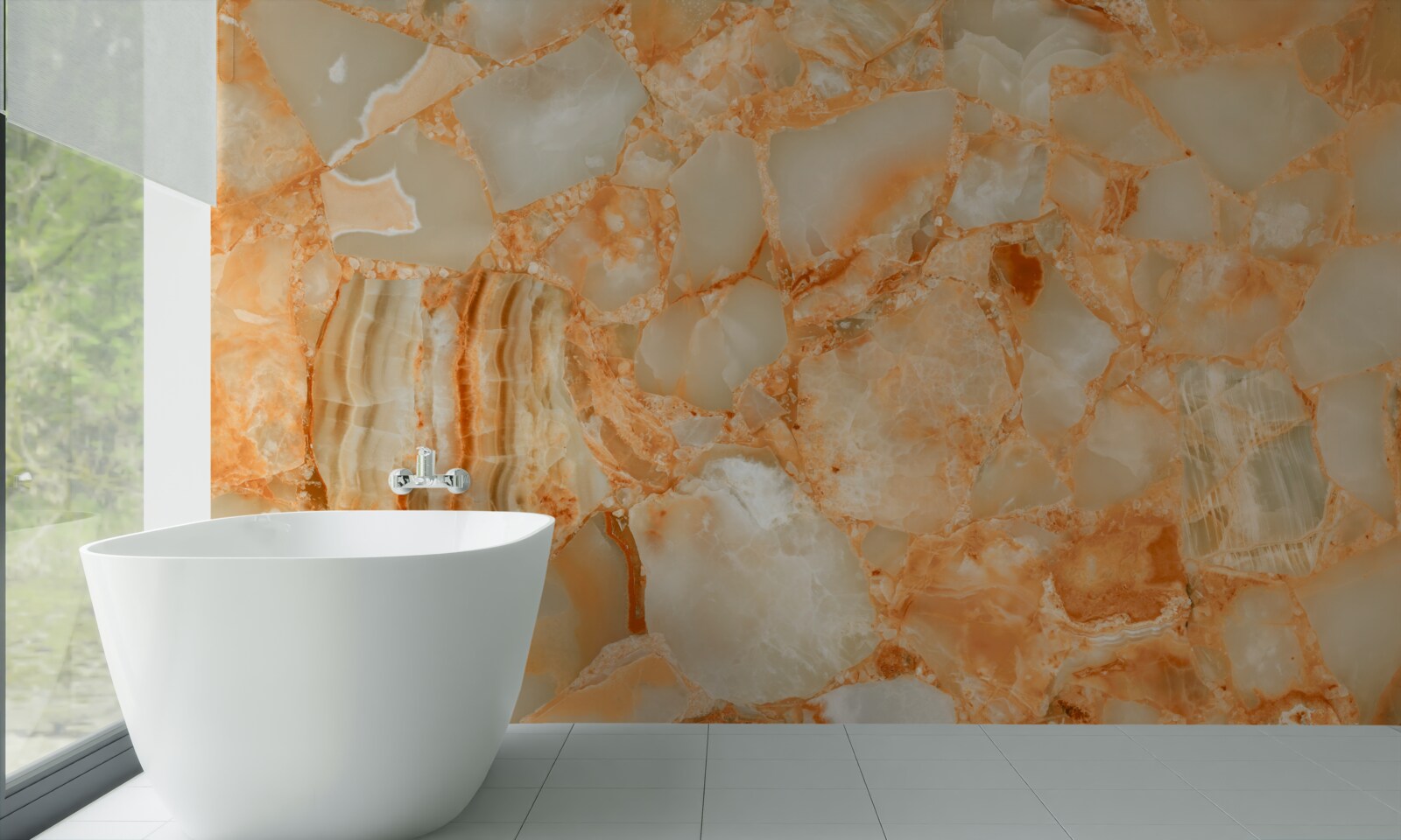 Fototapeta odcienie bursztynu w kroplach na kamieniu