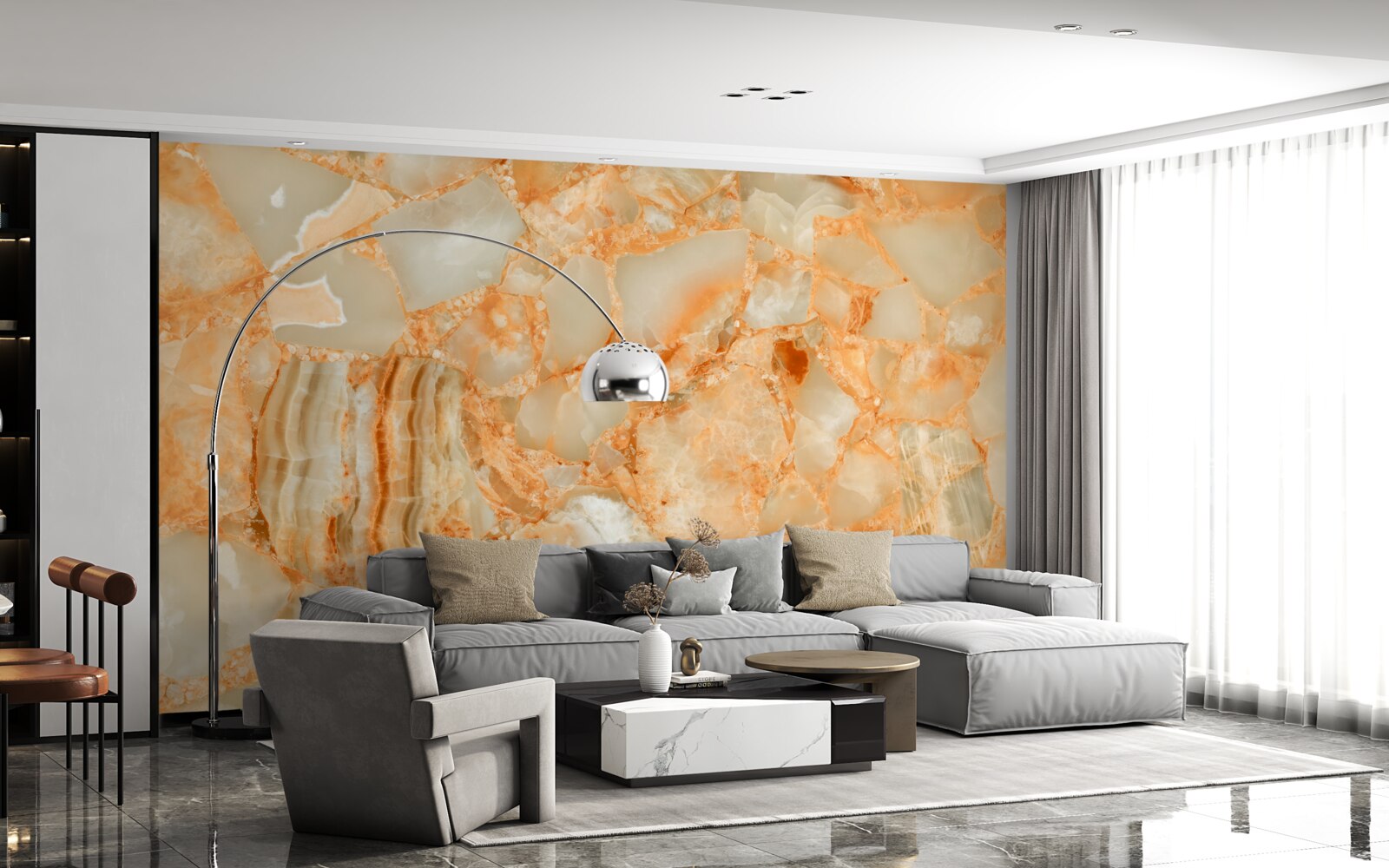 Fototapeta odcienie bursztynu w kroplach na kamieniu