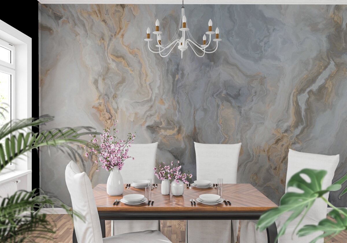 Fototapeta szare tło, ozdobione złotymi odcieniami