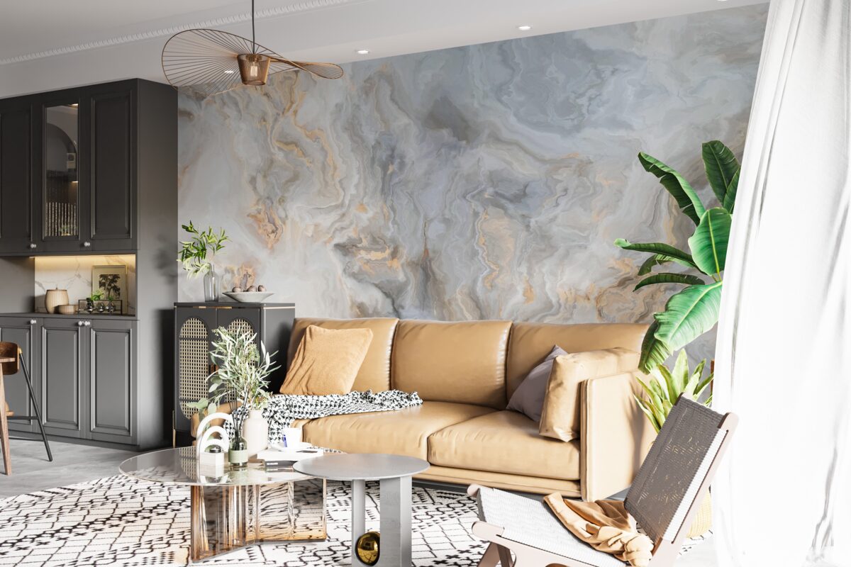 Fototapeta szare tło, ozdobione złotymi odcieniami