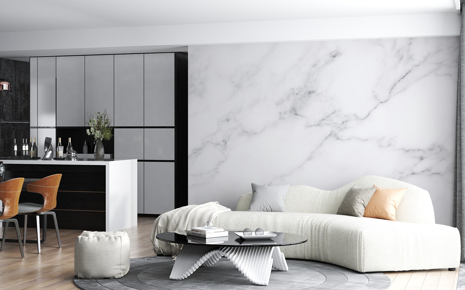 Fototapeta Śnieżnobiała i srebrna mgła