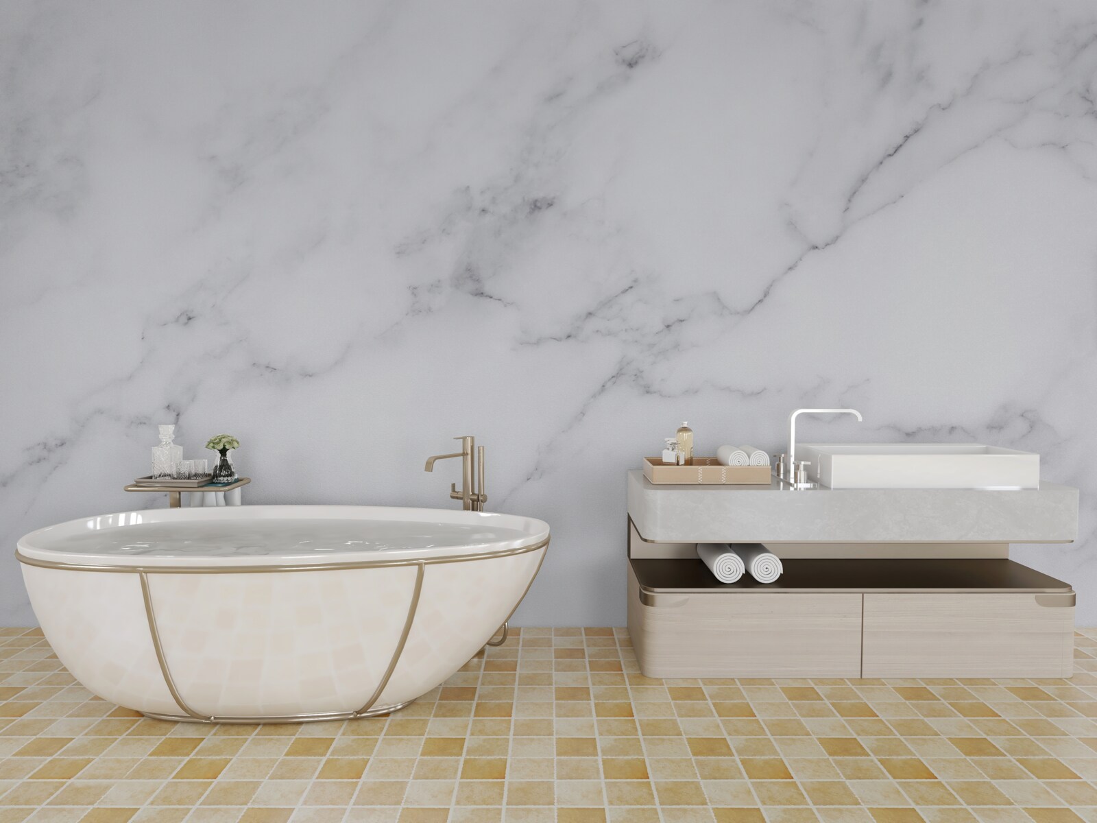 Fototapeta Śnieżnobiała i srebrna mgła