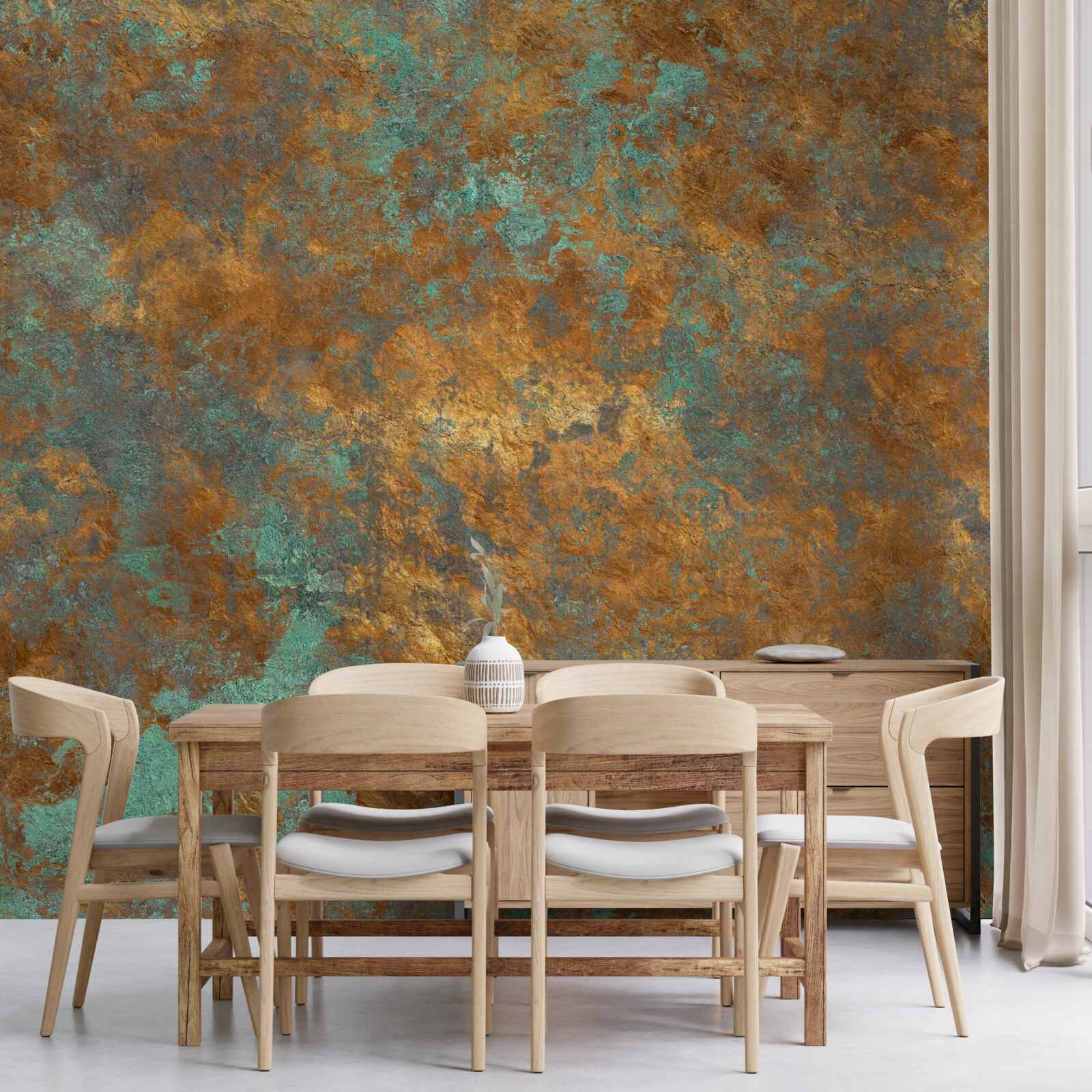 Fototapeta odbicia brązu z niuansami turkusu