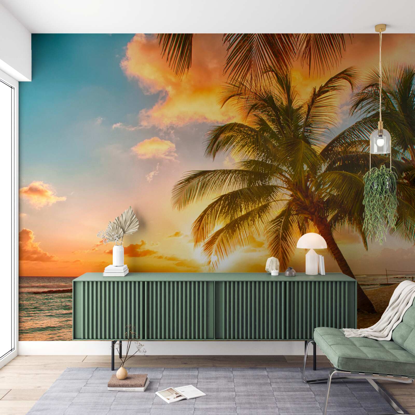 Fototapeta hipnotyzujący zachód słońca w letni dzień