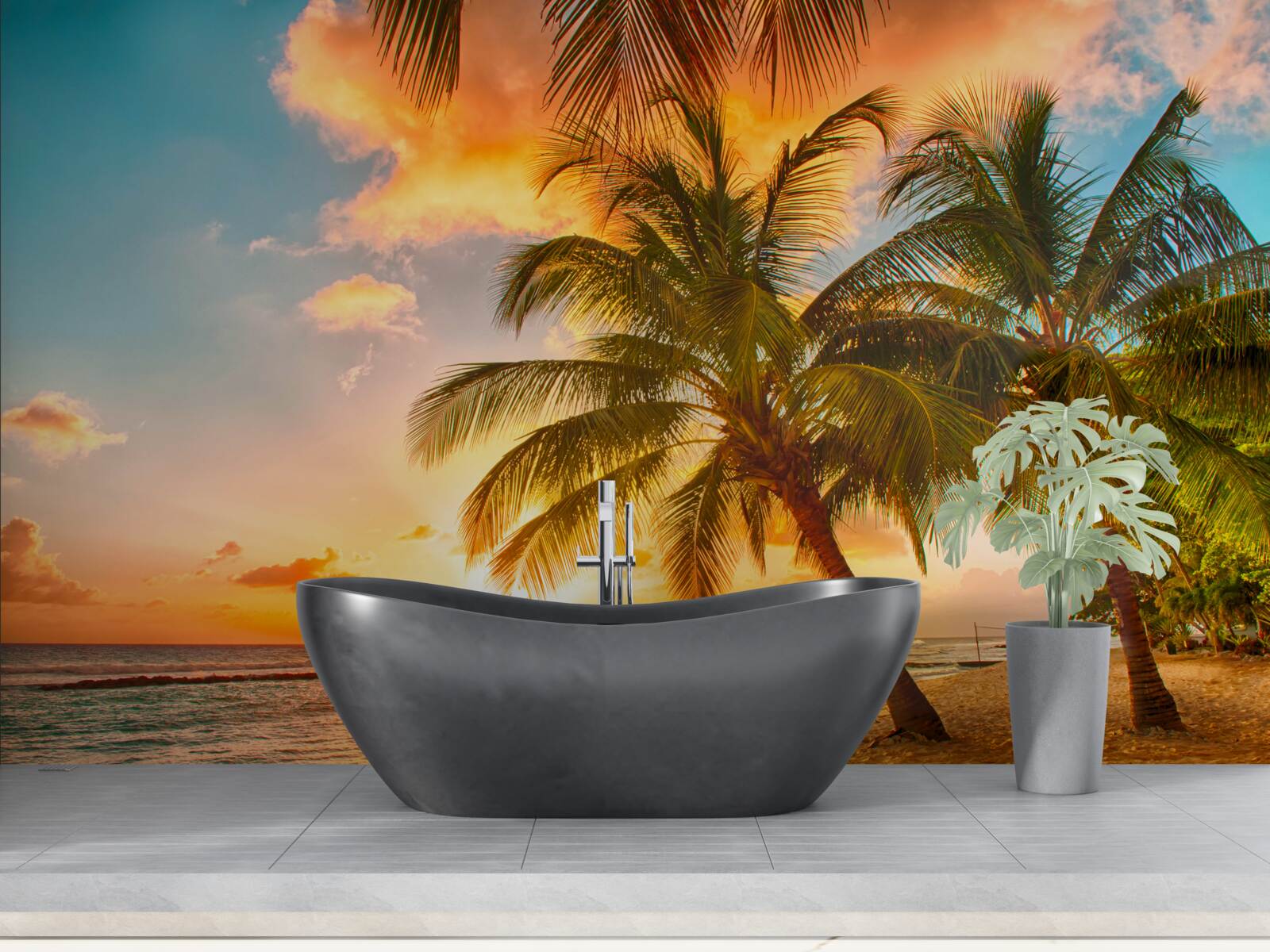 Fototapeta hipnotyzujący zachód słońca w letni dzień