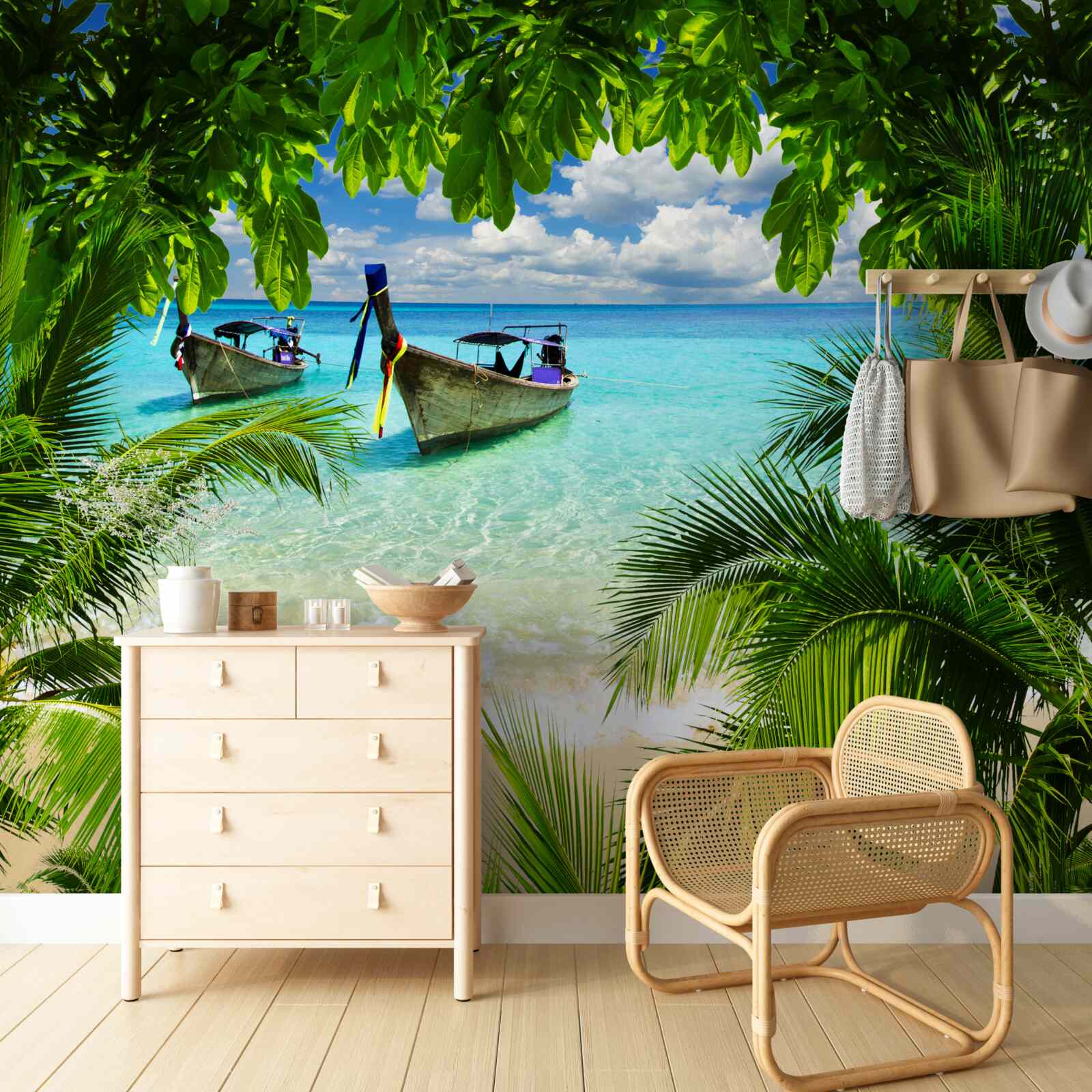 Fototapeta statki w pobliżu wybrzeża