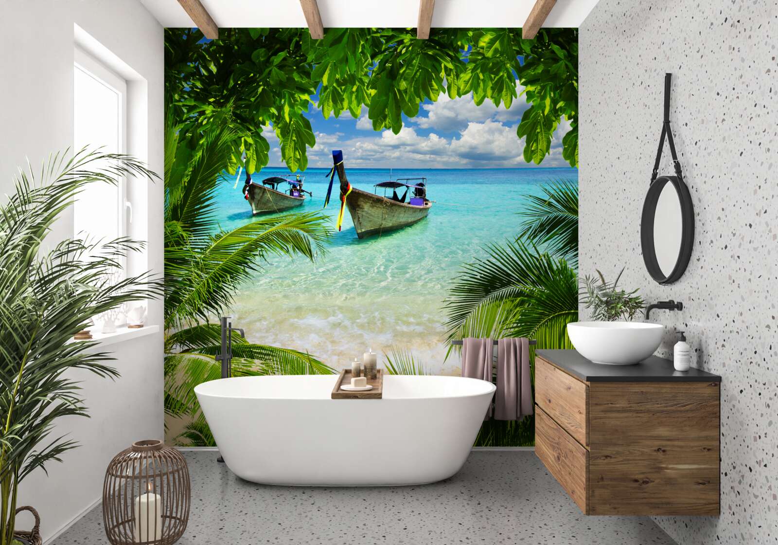 Fototapeta statki w pobliżu wybrzeża