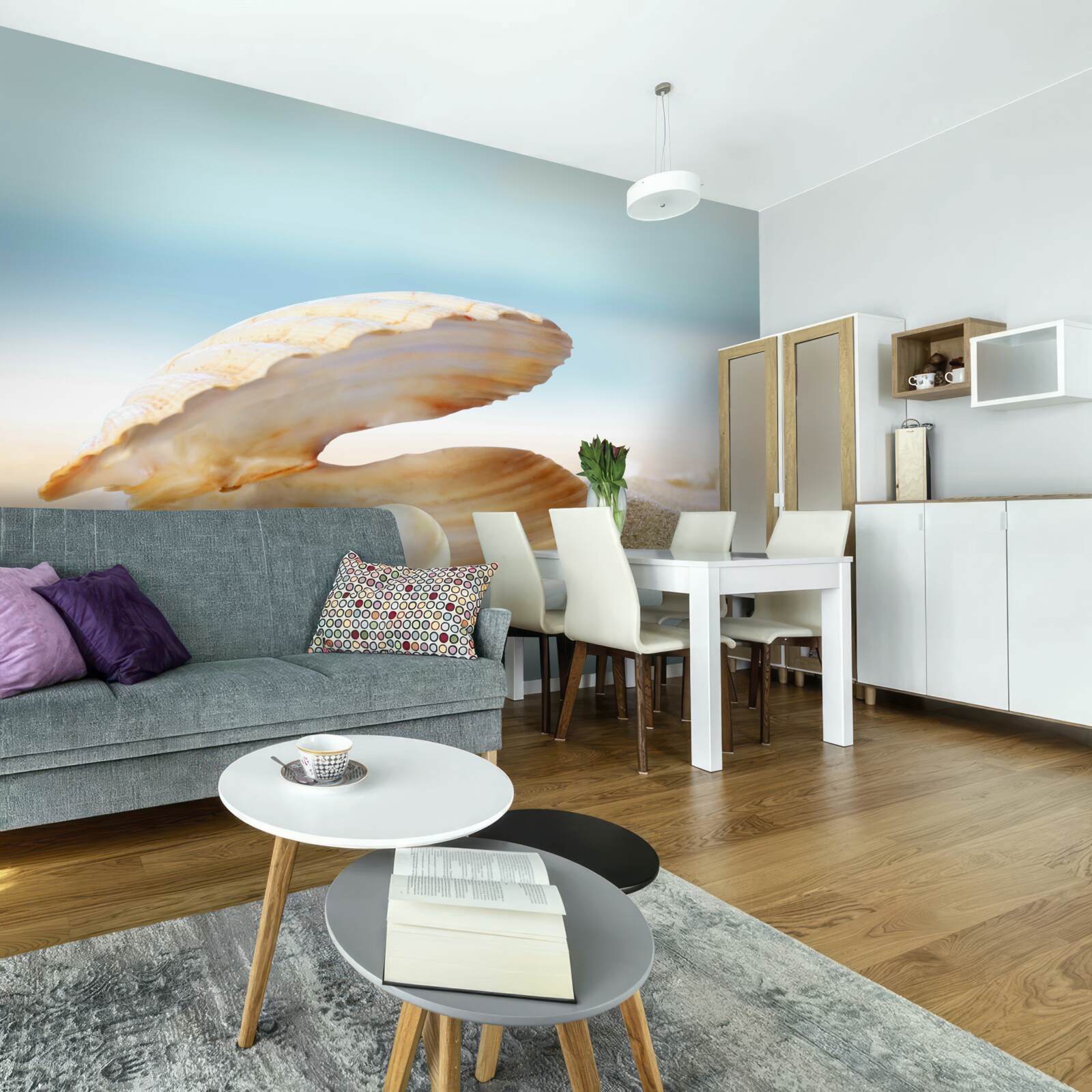 Fototapeta perła w muszli małży na wybrzeżu