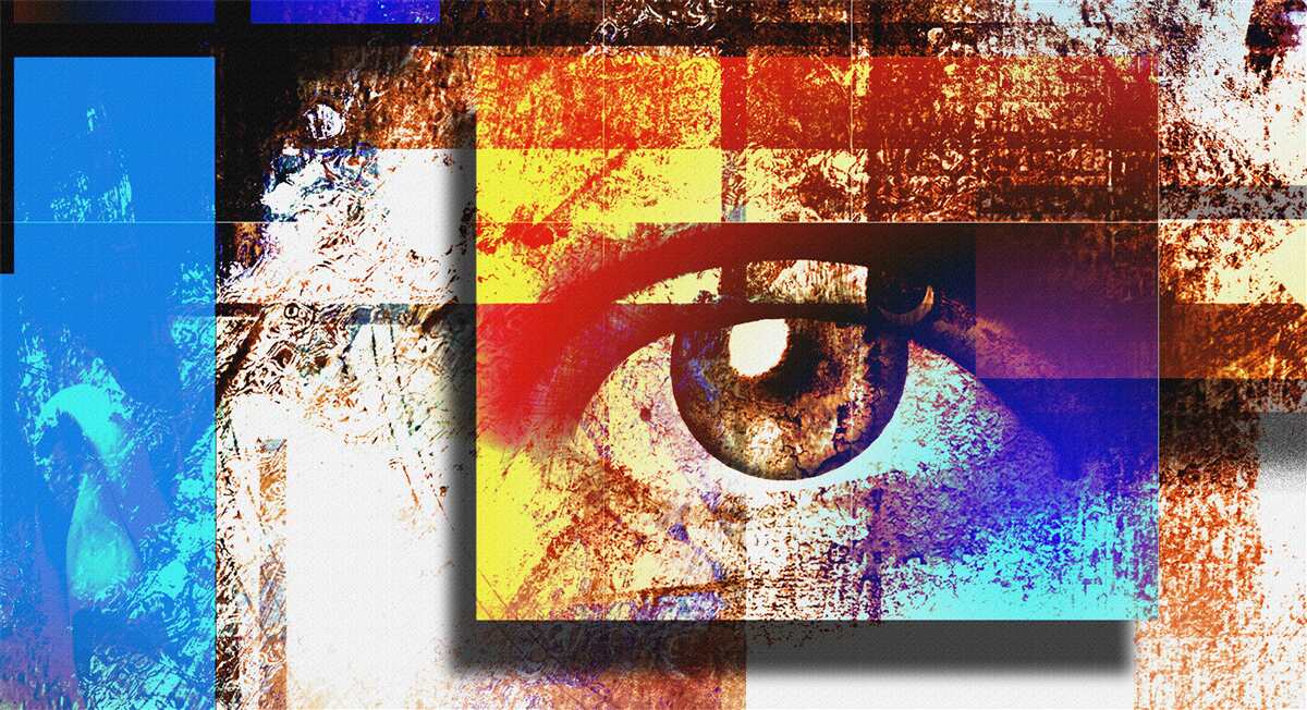 Fototapeta oko wśród wielobarwnej palety