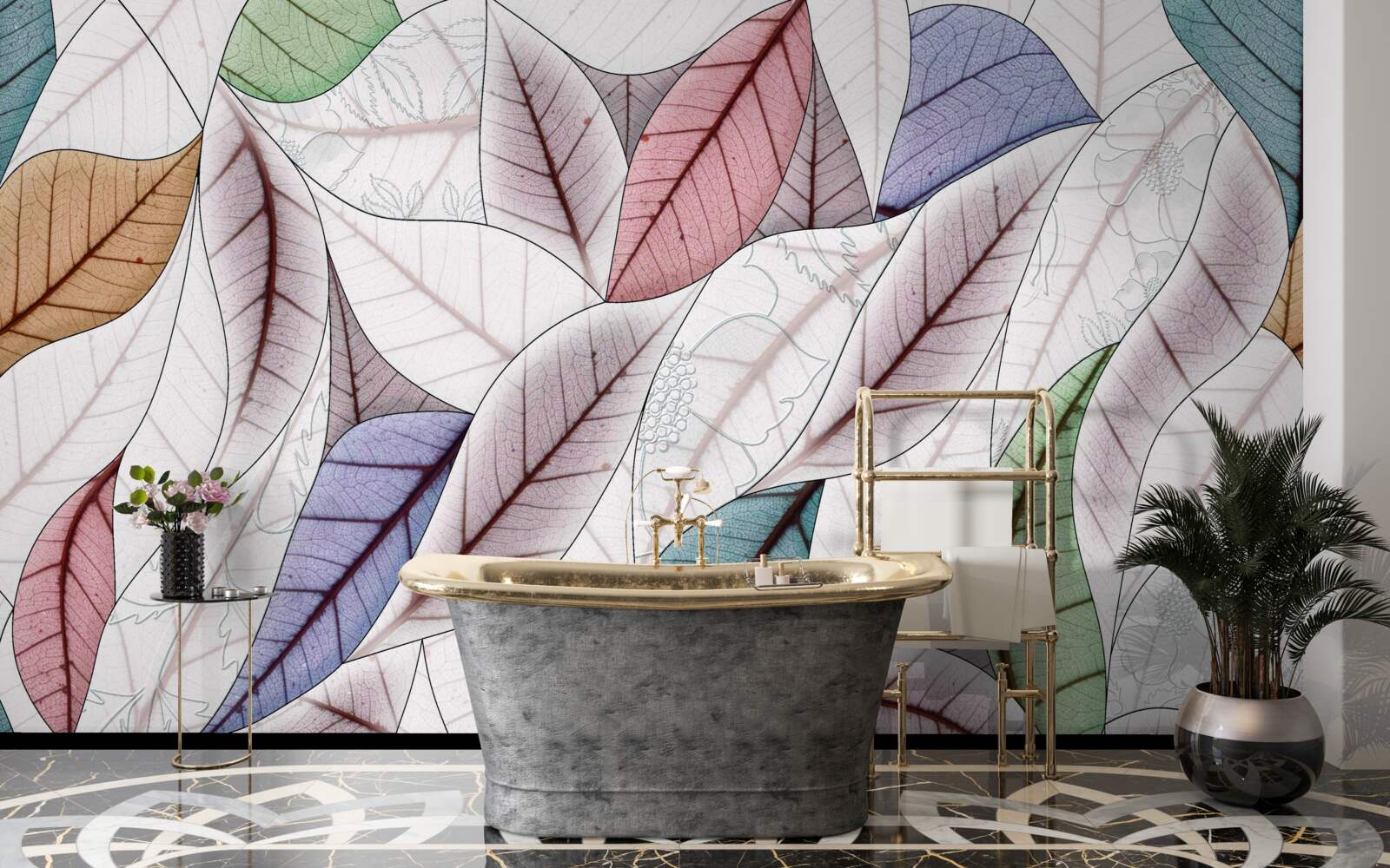 Fototapeta abstrakcyjny obraz wykonany z jesiennych liści