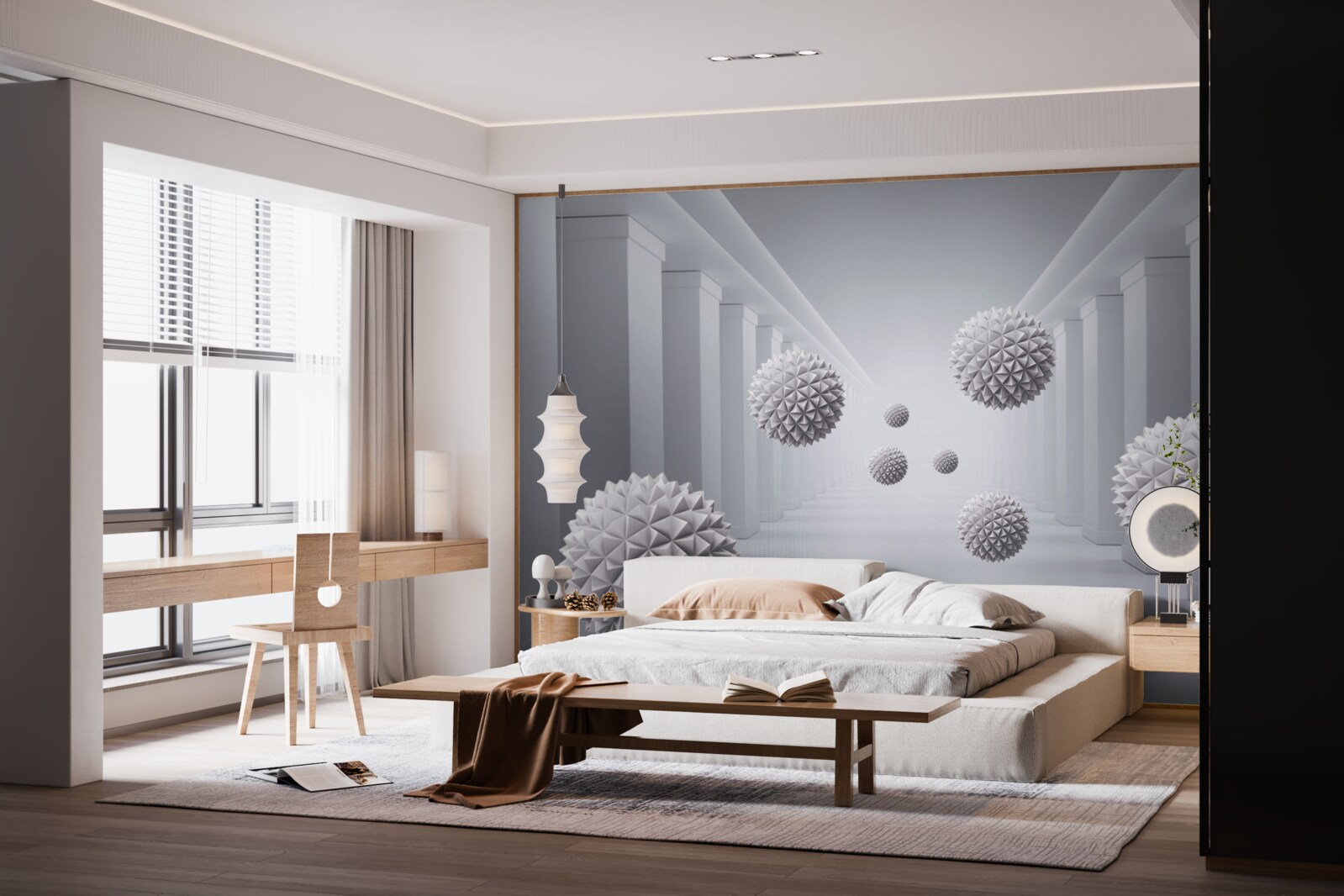 Fototapeta kule znikają w niekończącym się korytarzu