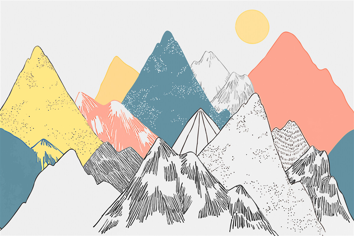 Fototapeta zimowy zachód słońca w zimnych górach