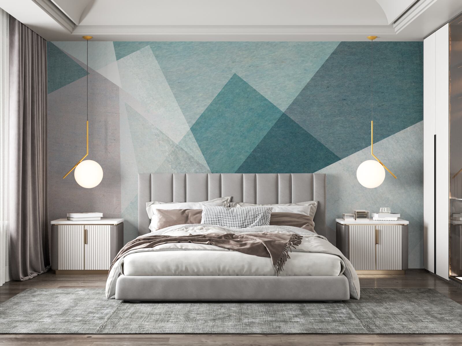 Fototapeta szczyty w odcieniach błękitu i różu