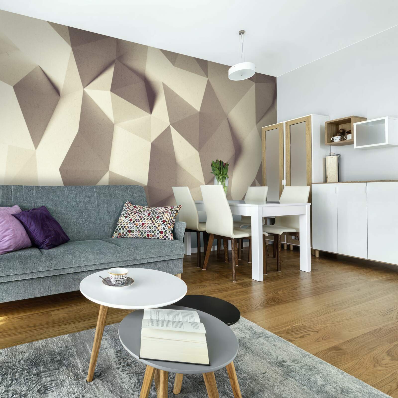 Fototapeta tekstura kształtów geometrycznych o wyraźnej objętości